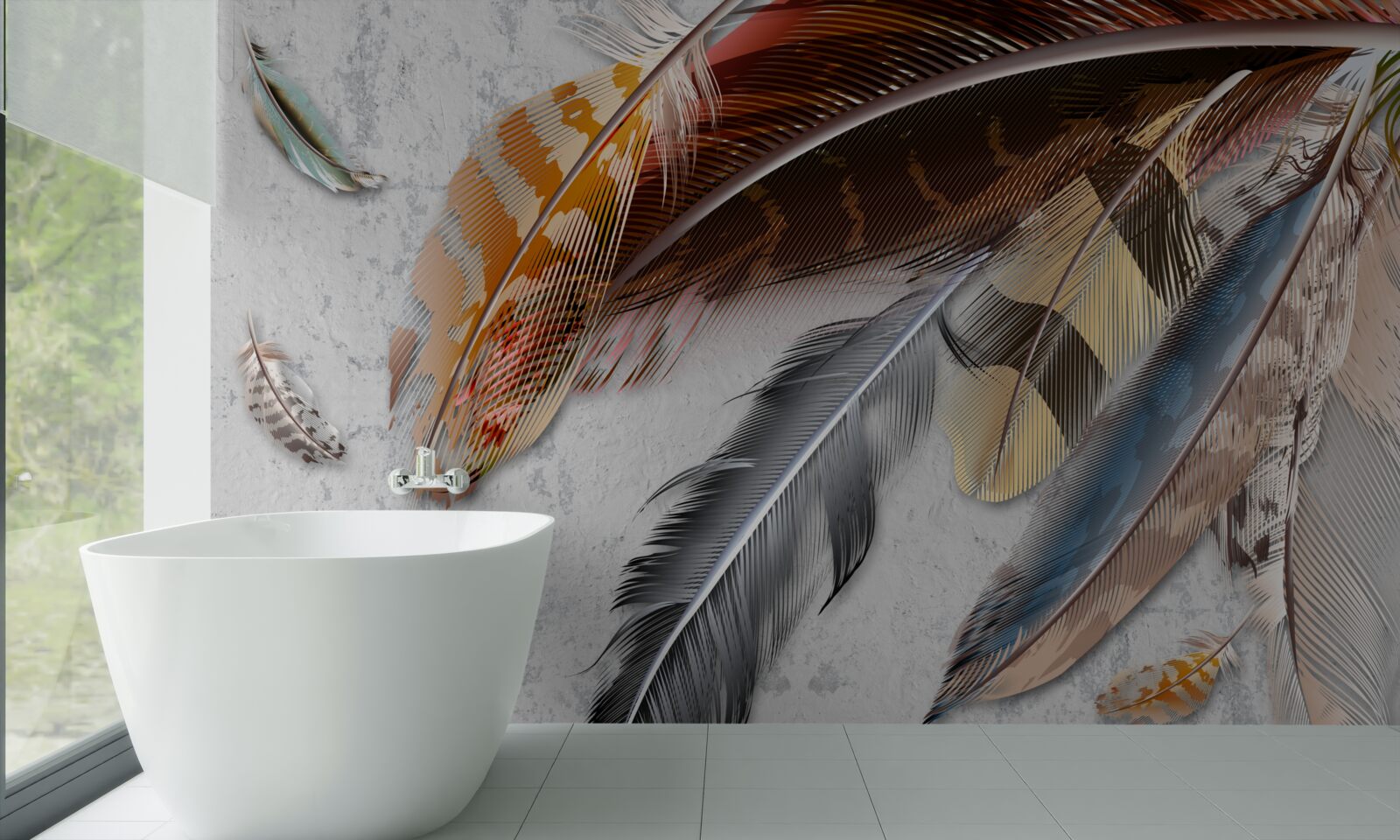 Fototapeta pióra różnych gatunków ptaków