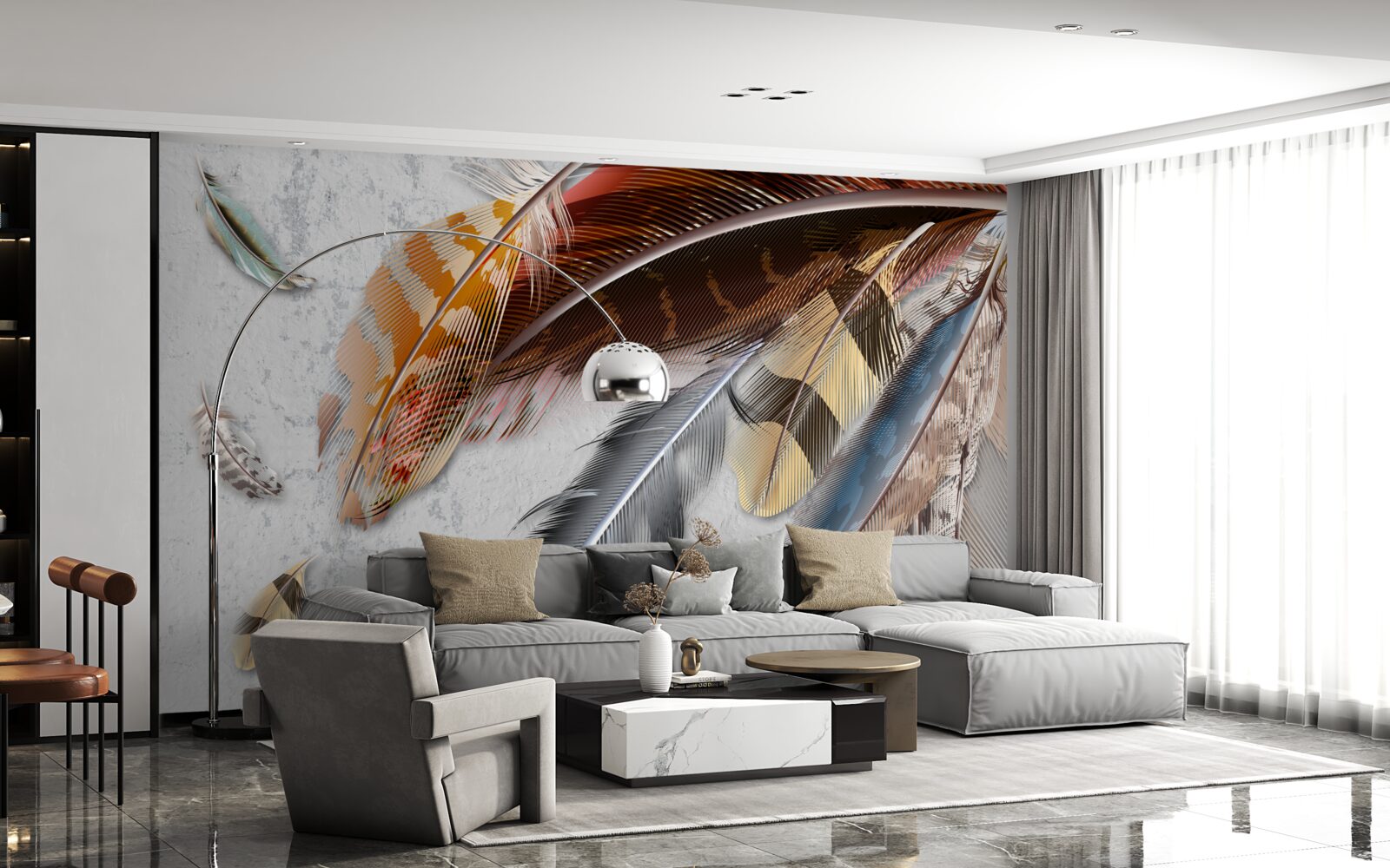 Fototapeta pióra różnych gatunków ptaków