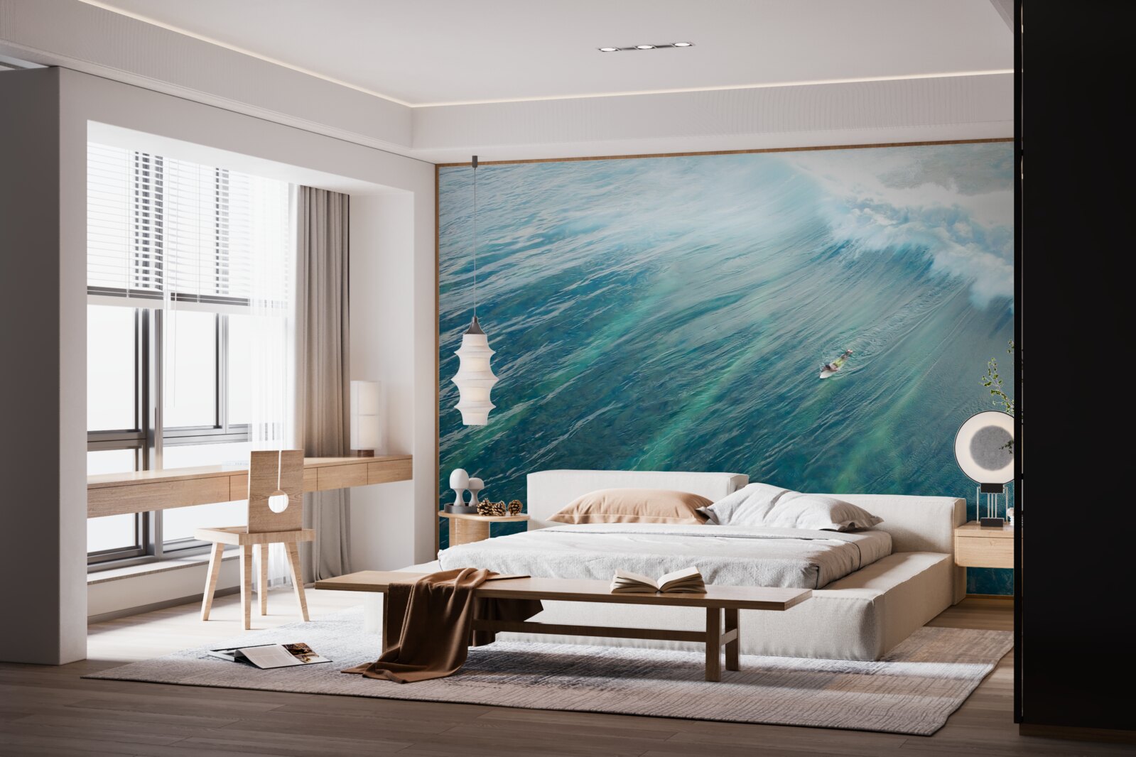 Fototapeta pokonywanie fal oceanu poprzez surfowanie