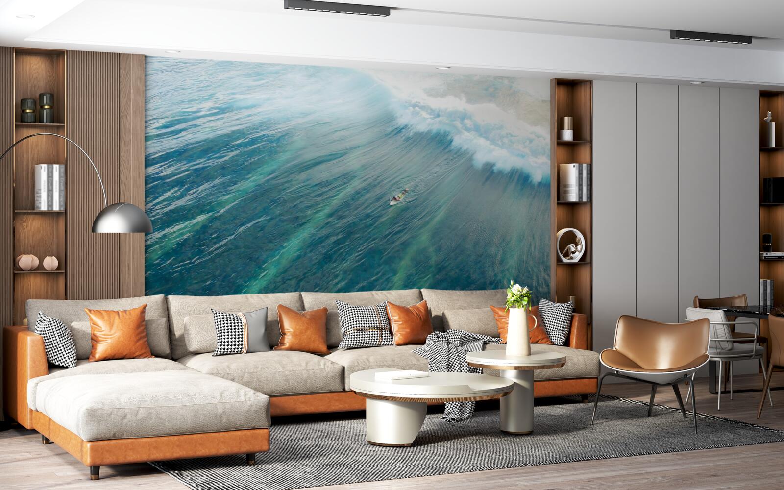 Fototapeta pokonywanie fal oceanu poprzez surfowanie