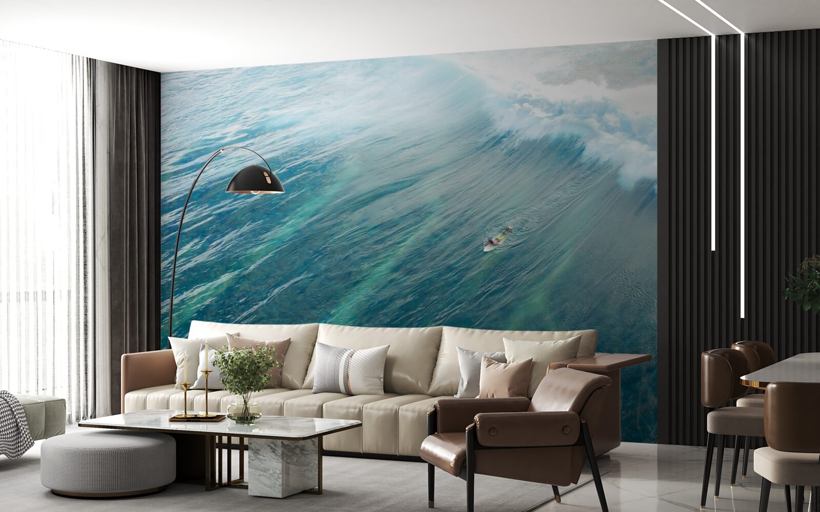 Fototapeta pokonywanie fal oceanu poprzez surfowanie