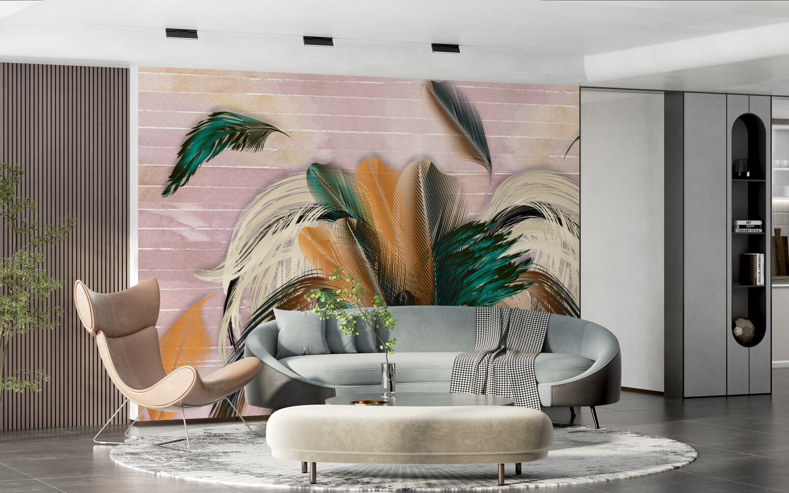 Fototapeta kolekcja piór w bukiecie