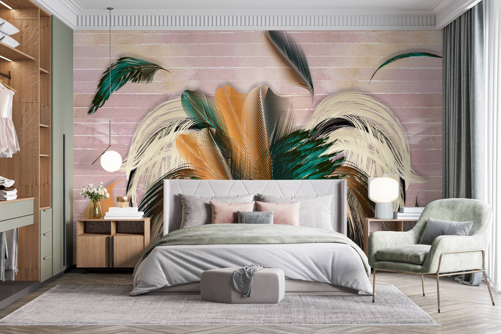 Fototapeta kolekcja piór w bukiecie