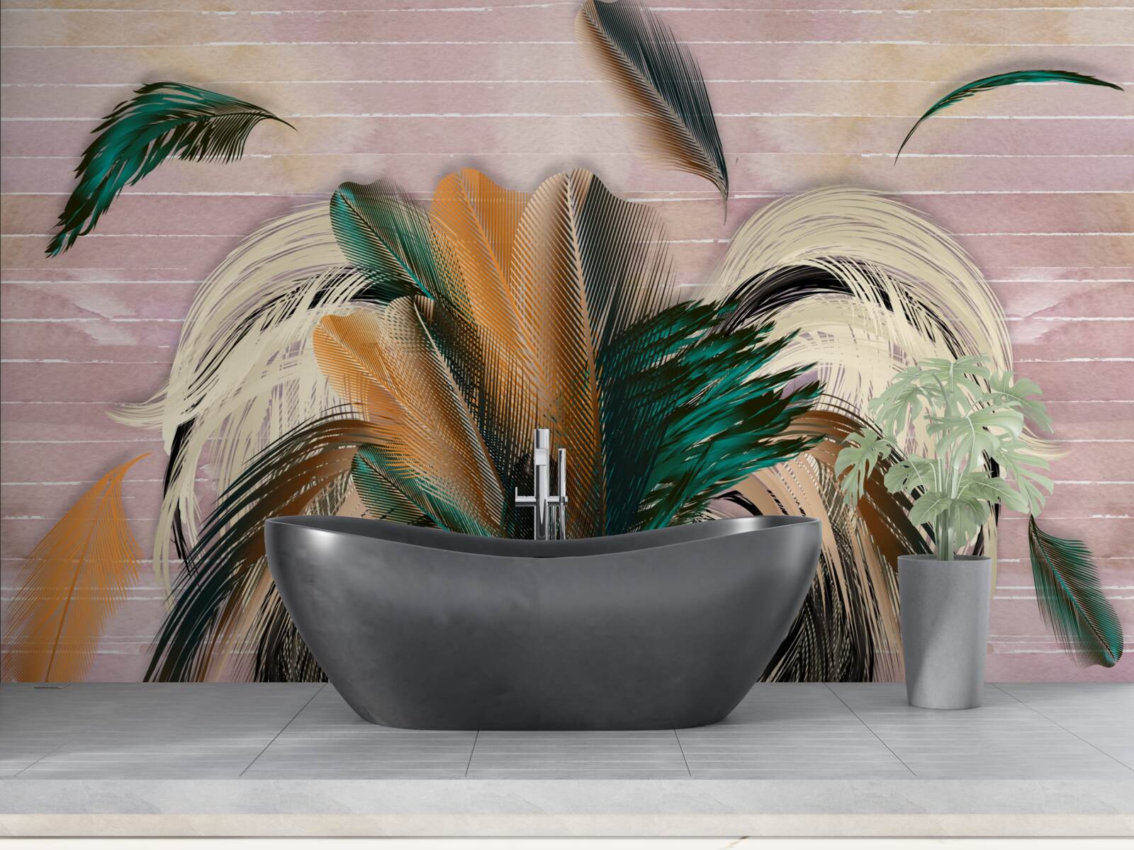 Fototapeta kolekcja piór w bukiecie