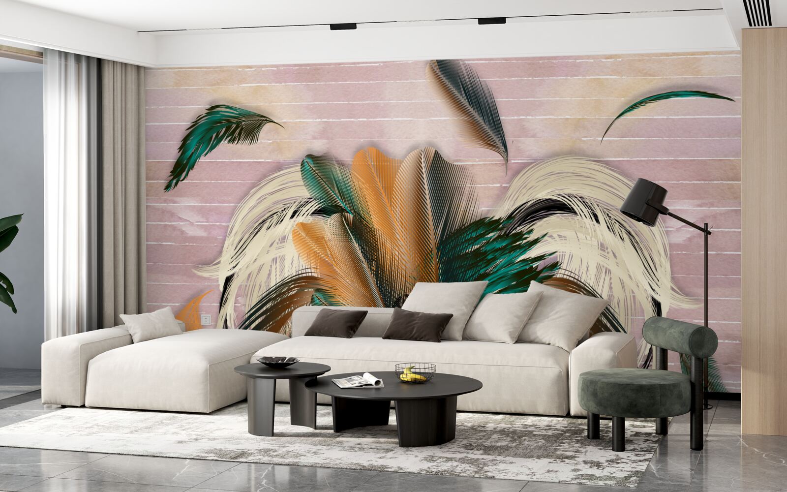 Fototapeta kolekcja piór w bukiecie