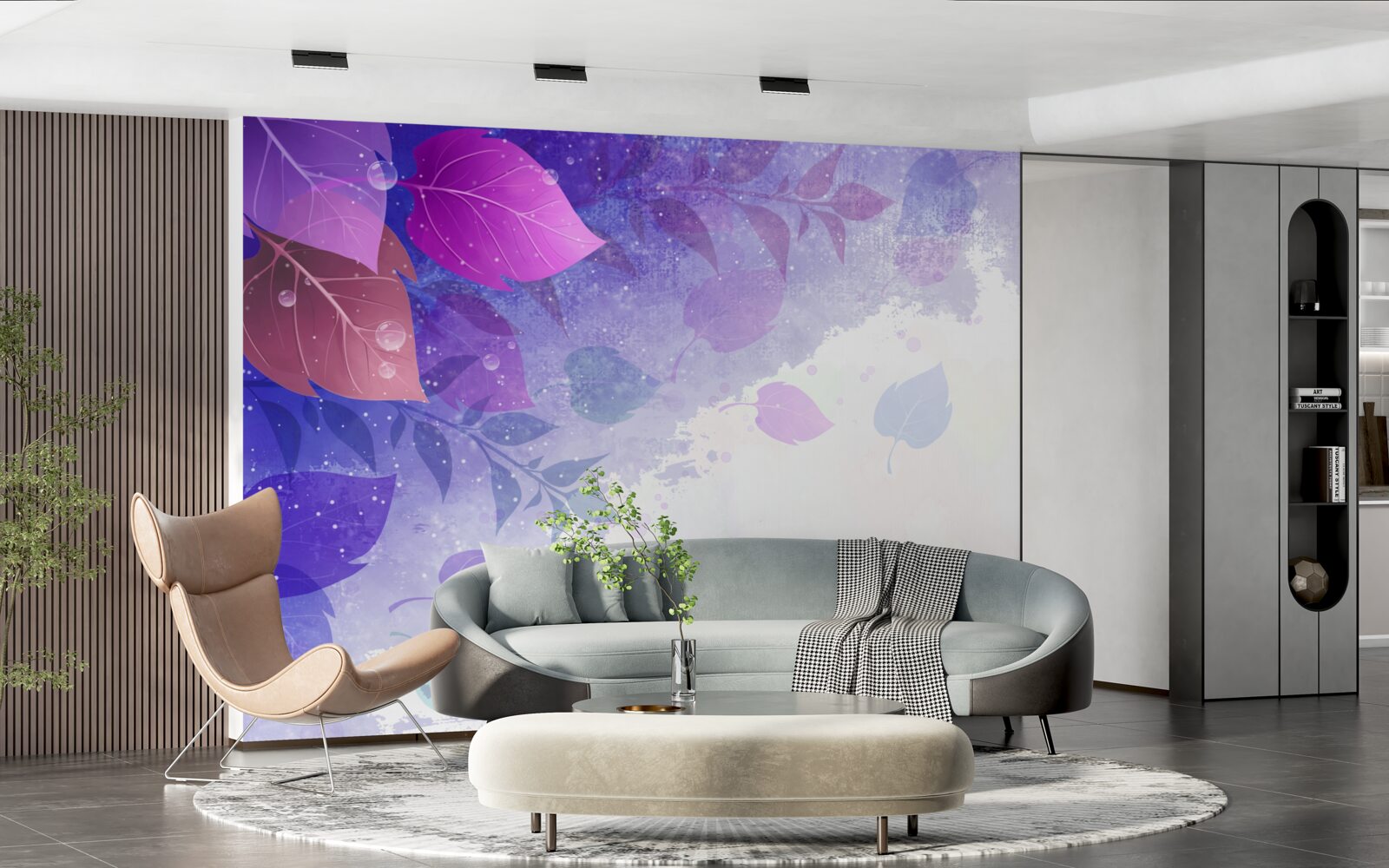 Fototapeta jesienne liście o fioletowym odcieniu