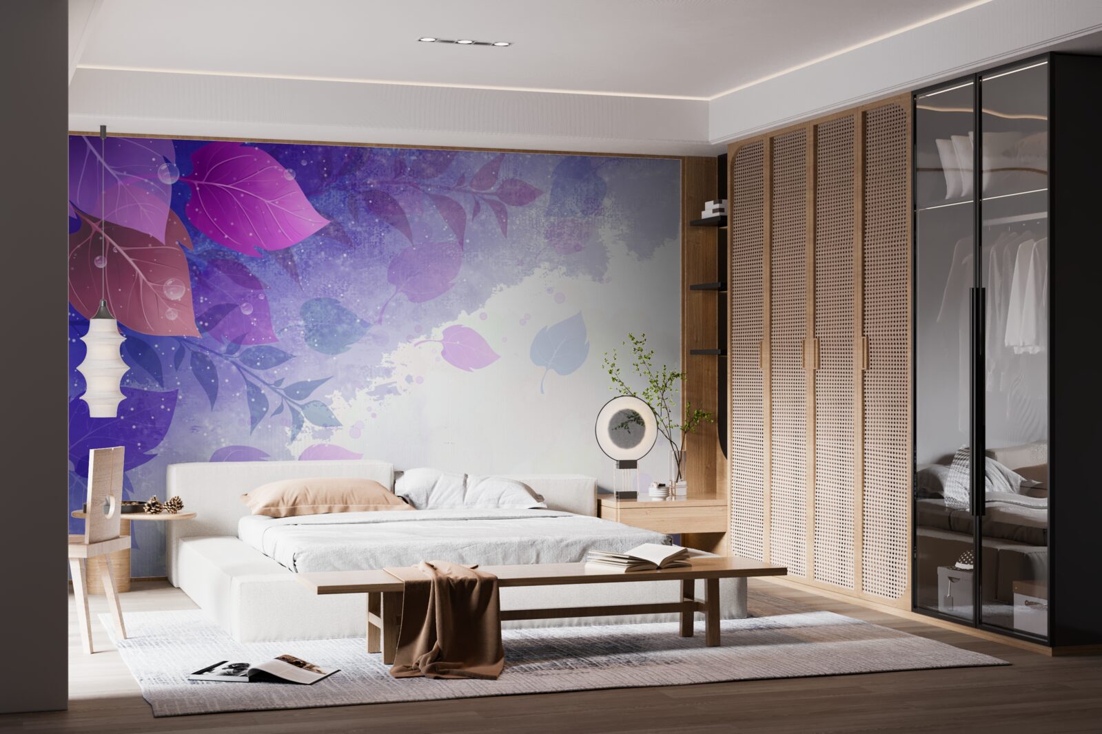 Fototapeta jesienne liście o fioletowym odcieniu