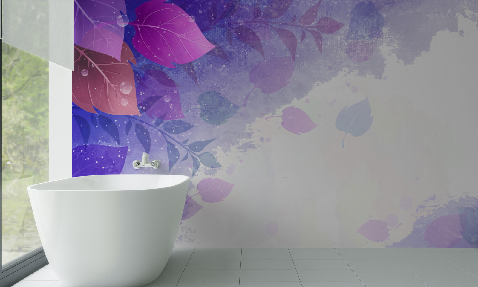 Fototapeta jesienne liście o fioletowym odcieniu