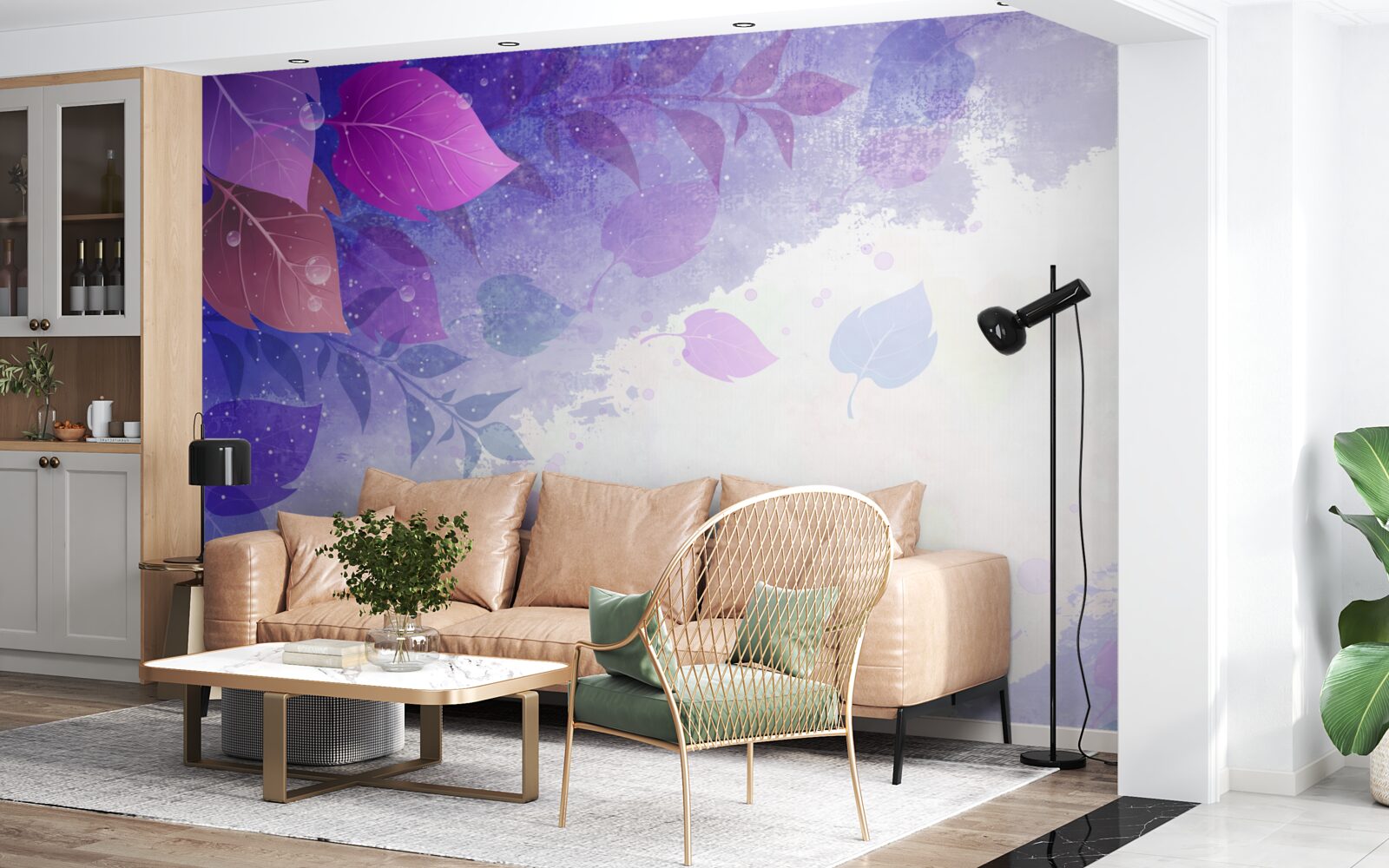 Fototapeta jesienne liście o fioletowym odcieniu