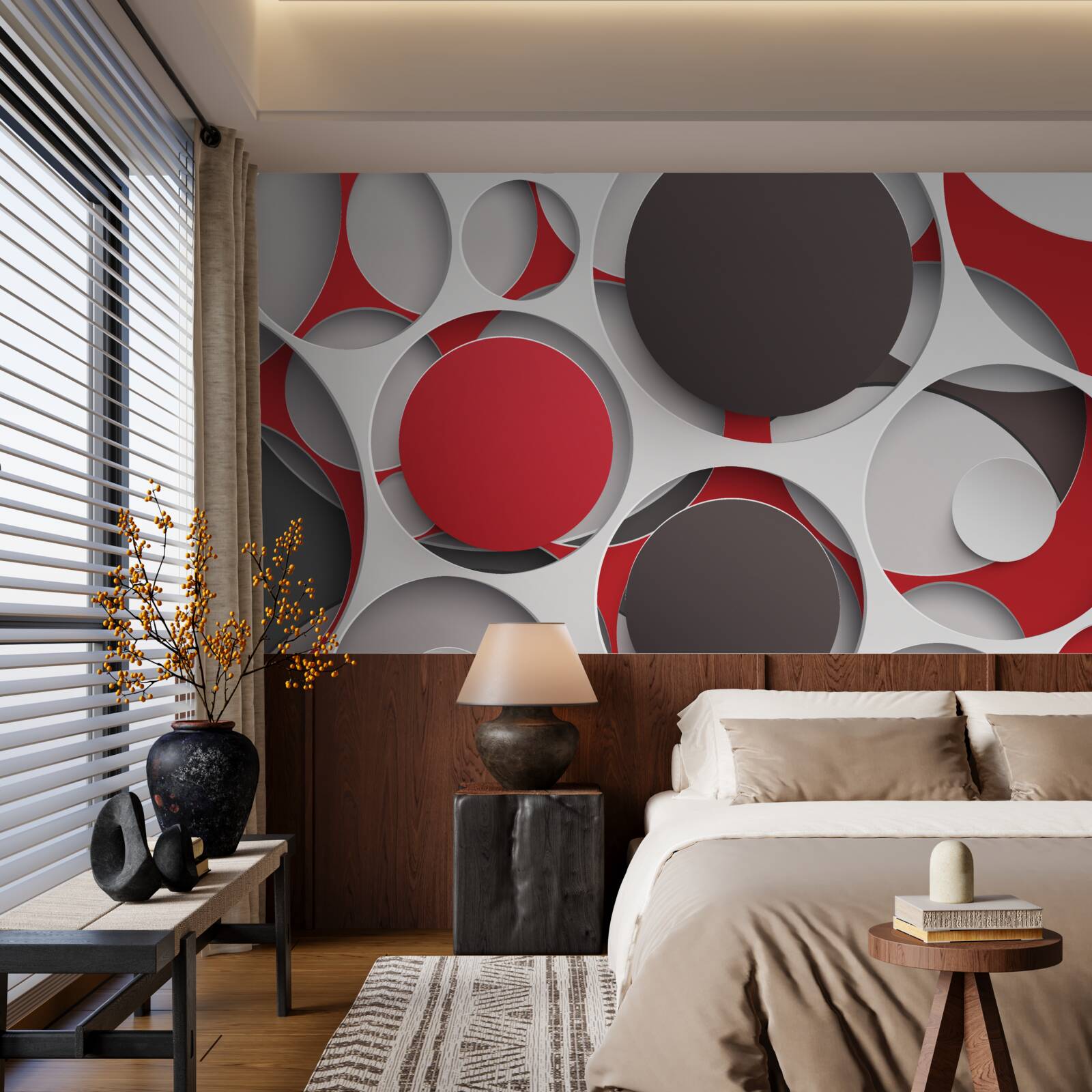 Fototapeta siatka z kolorowymi kółkami