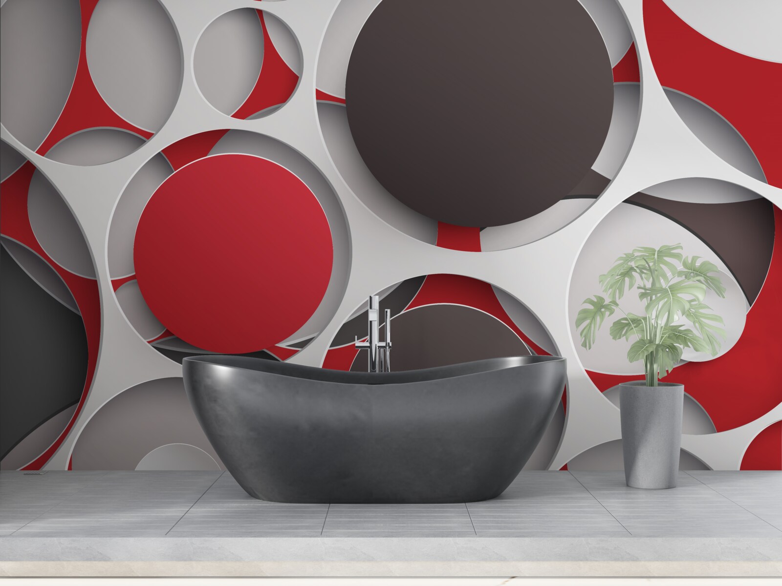 Fototapeta siatka z kolorowymi kółkami