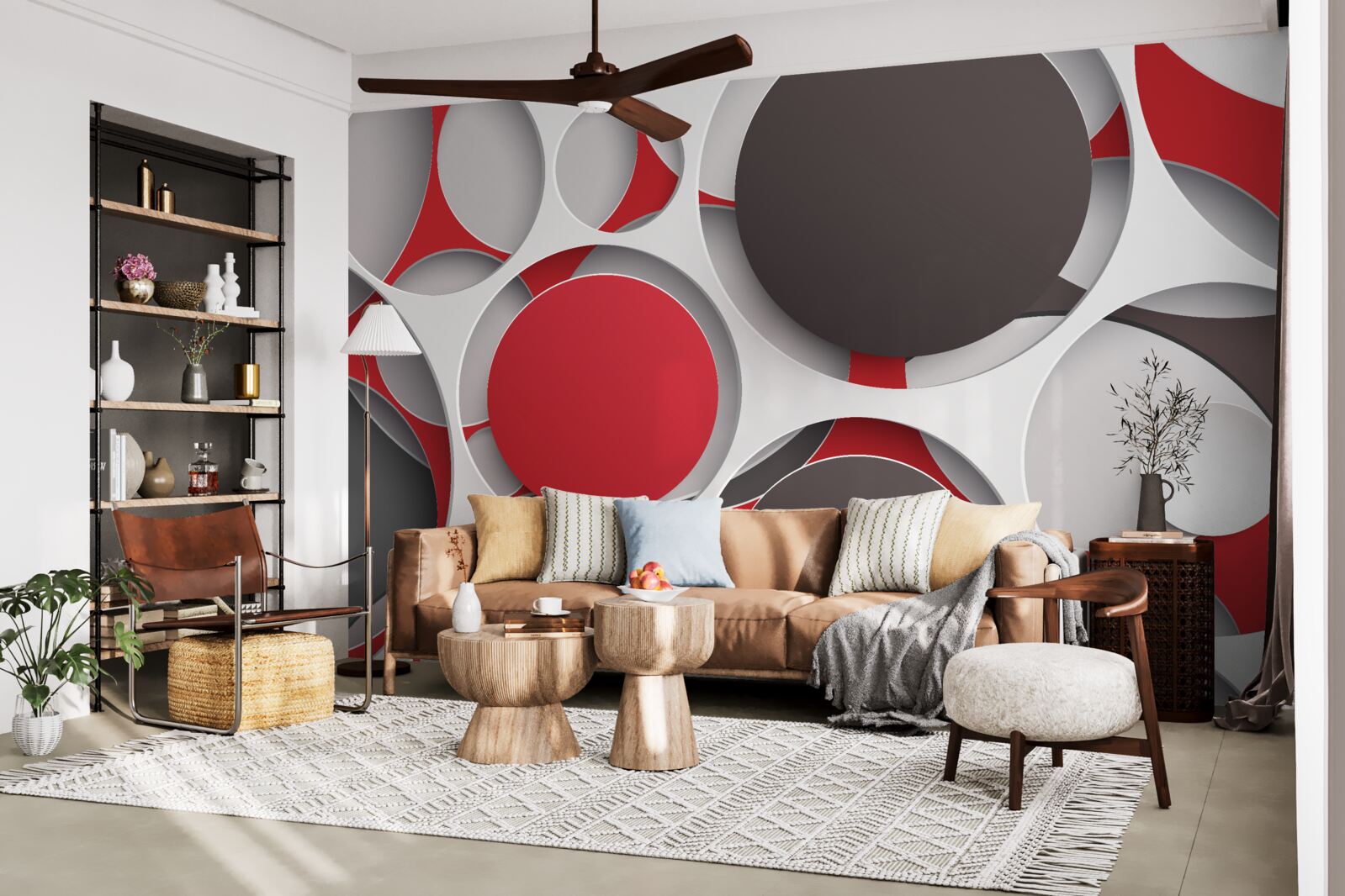 Fototapeta siatka z kolorowymi kółkami