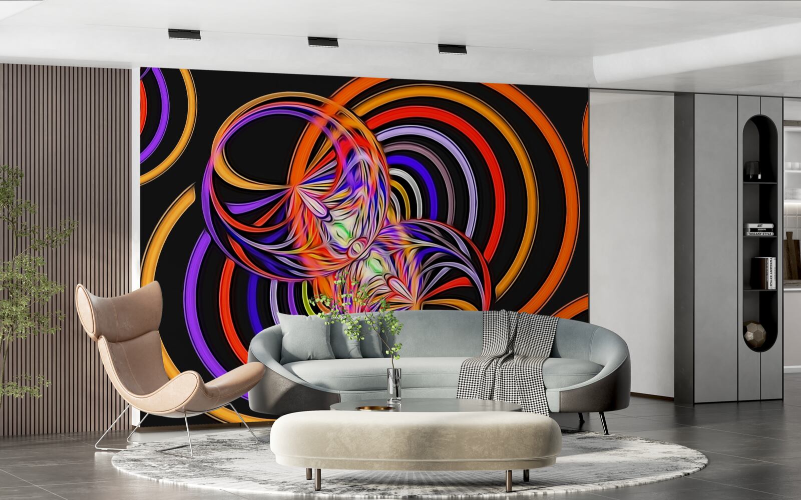 Fototapeta pierścionki wypełnione kolorowymi bąbelkami