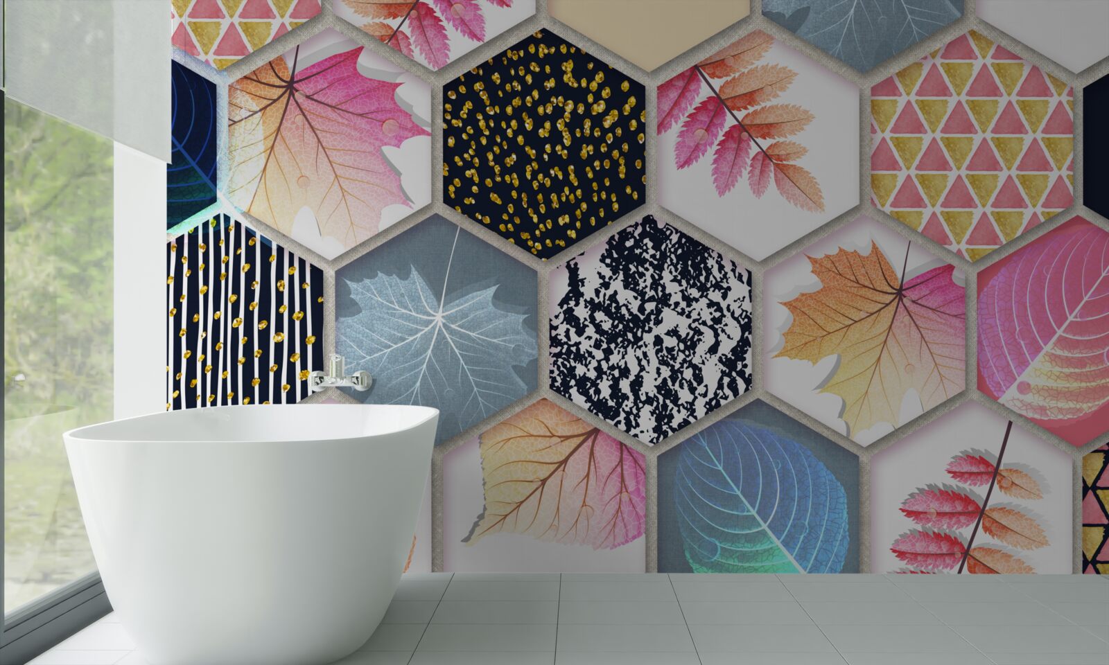 Fototapeta mozaika jesiennych liści