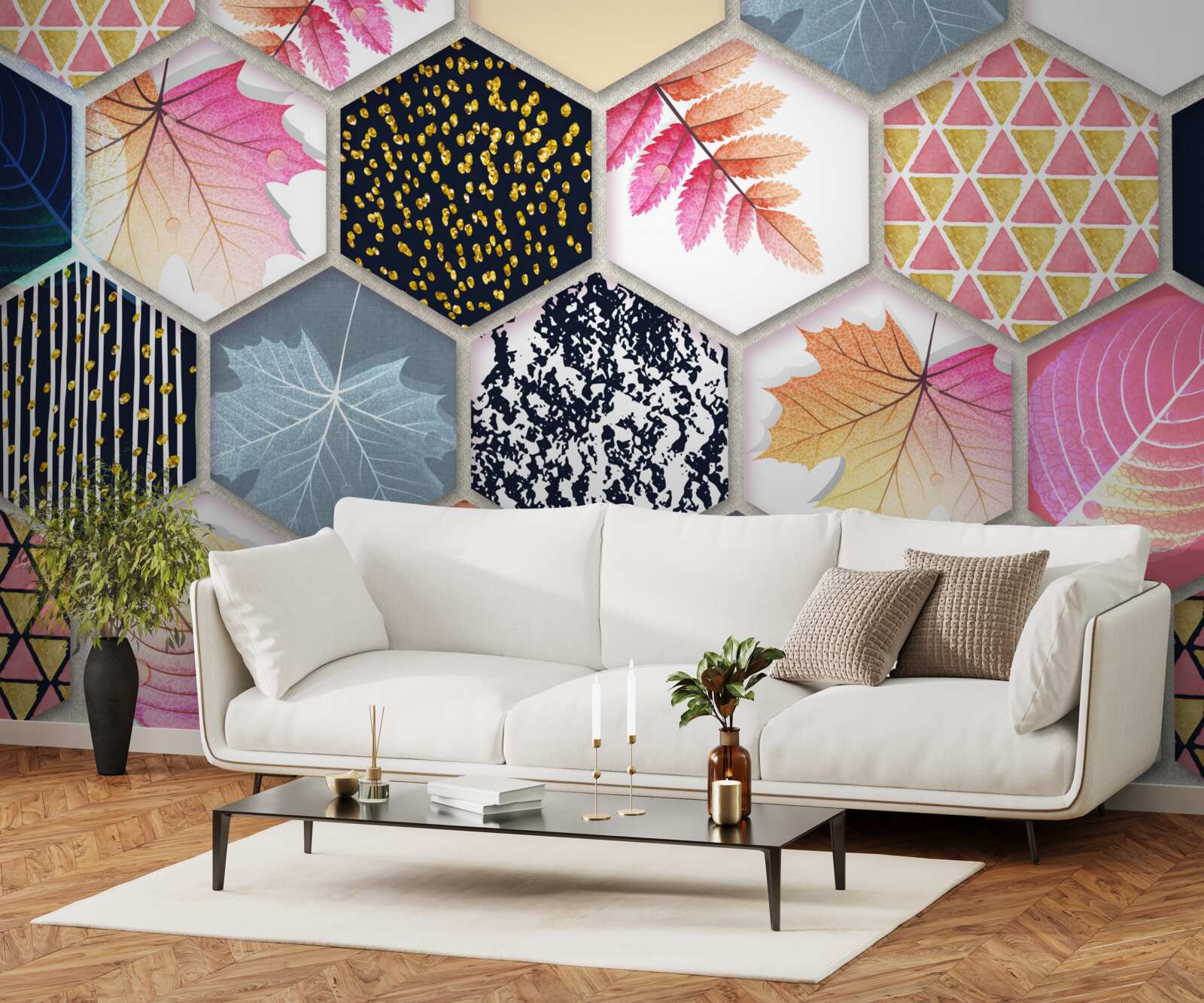 Fototapeta mozaika jesiennych liści