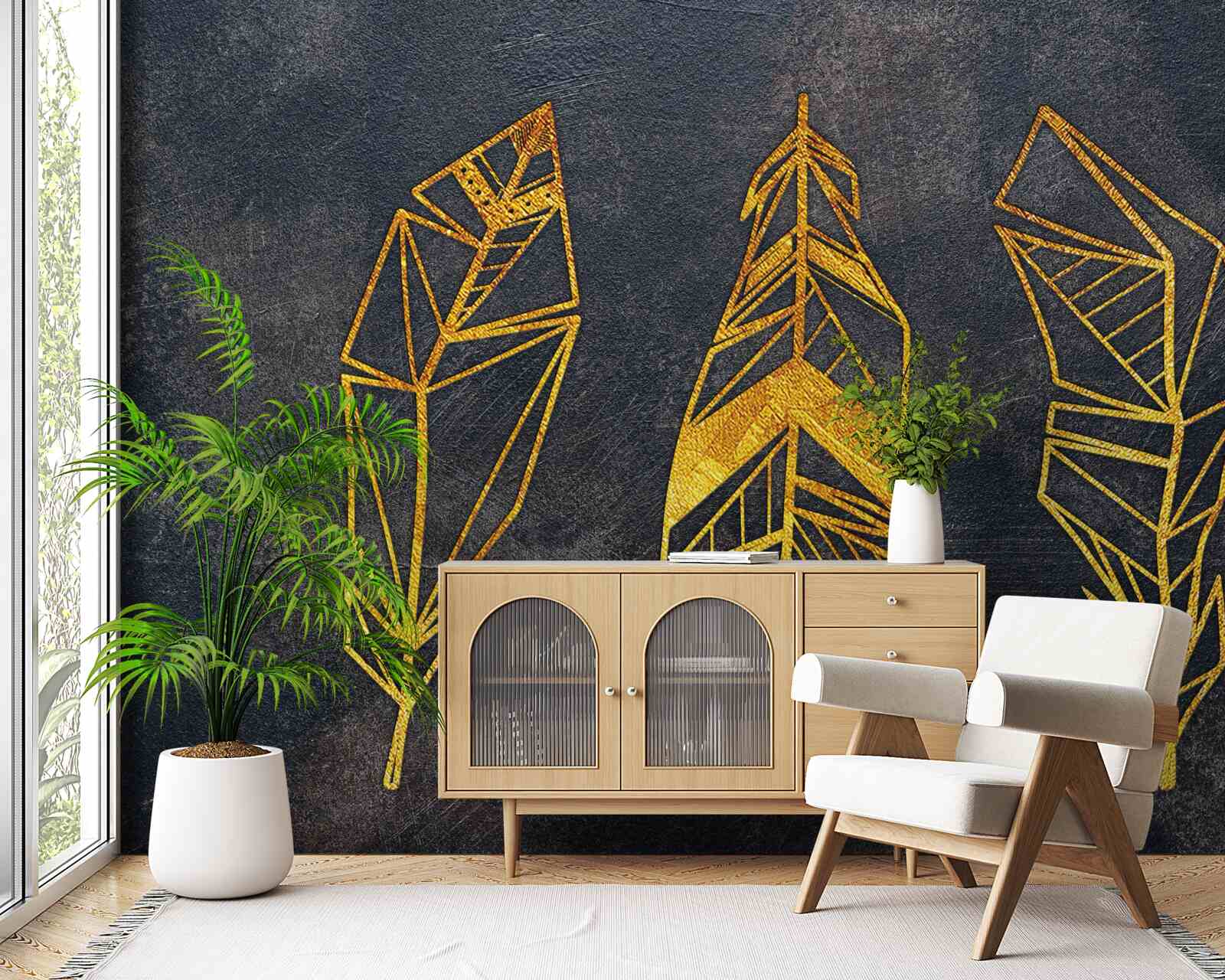 Fototapeta złożona struktura geometryczna liści