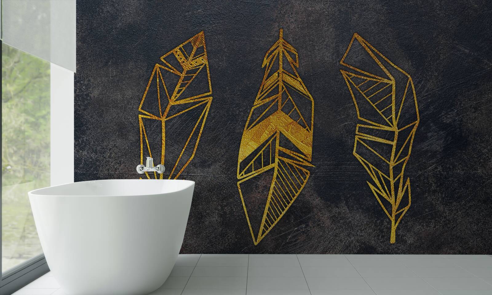 Fototapeta złożona struktura geometryczna liści