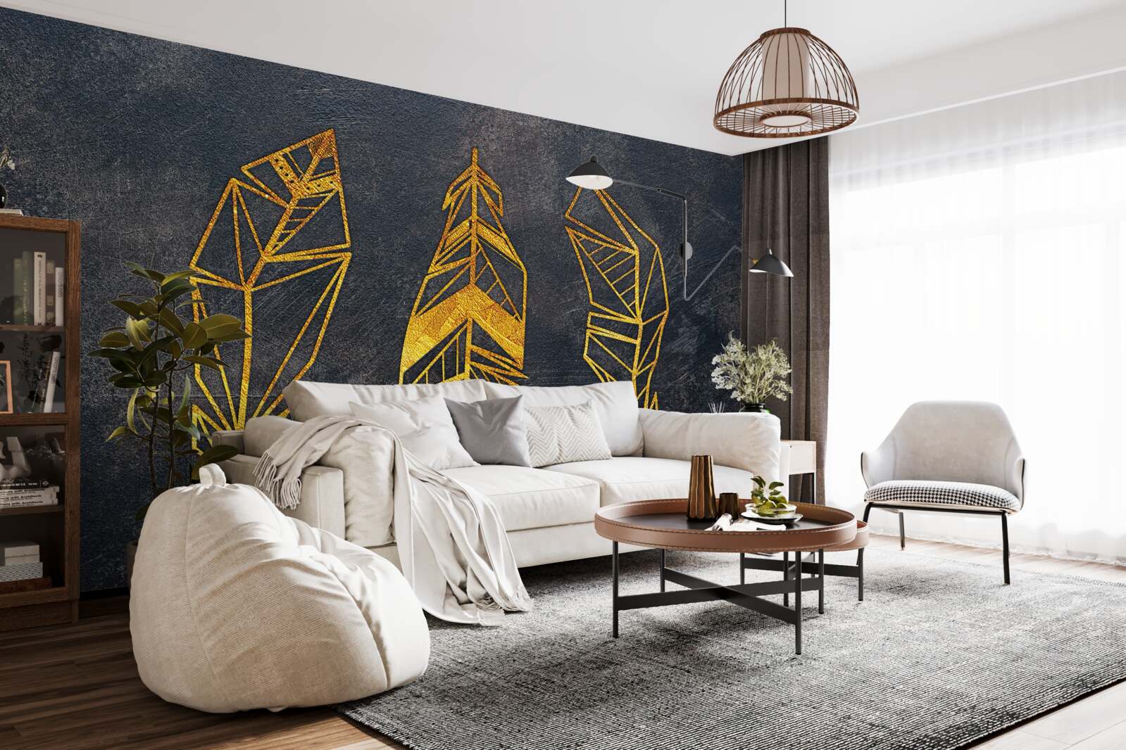 Fototapeta złożona struktura geometryczna liści