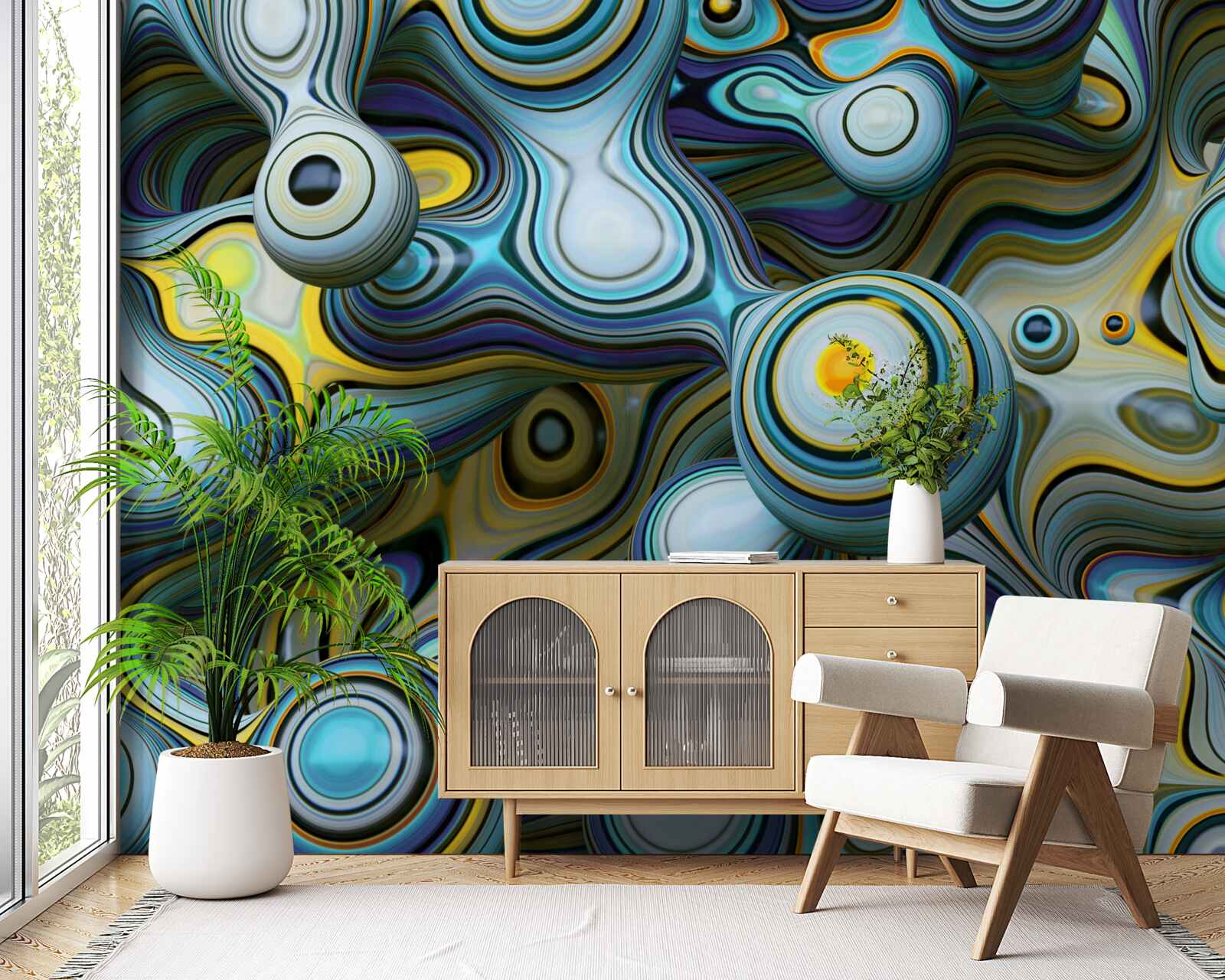 Fototapeta abstrakcyjne obrazy kulek i jasnych wiązek