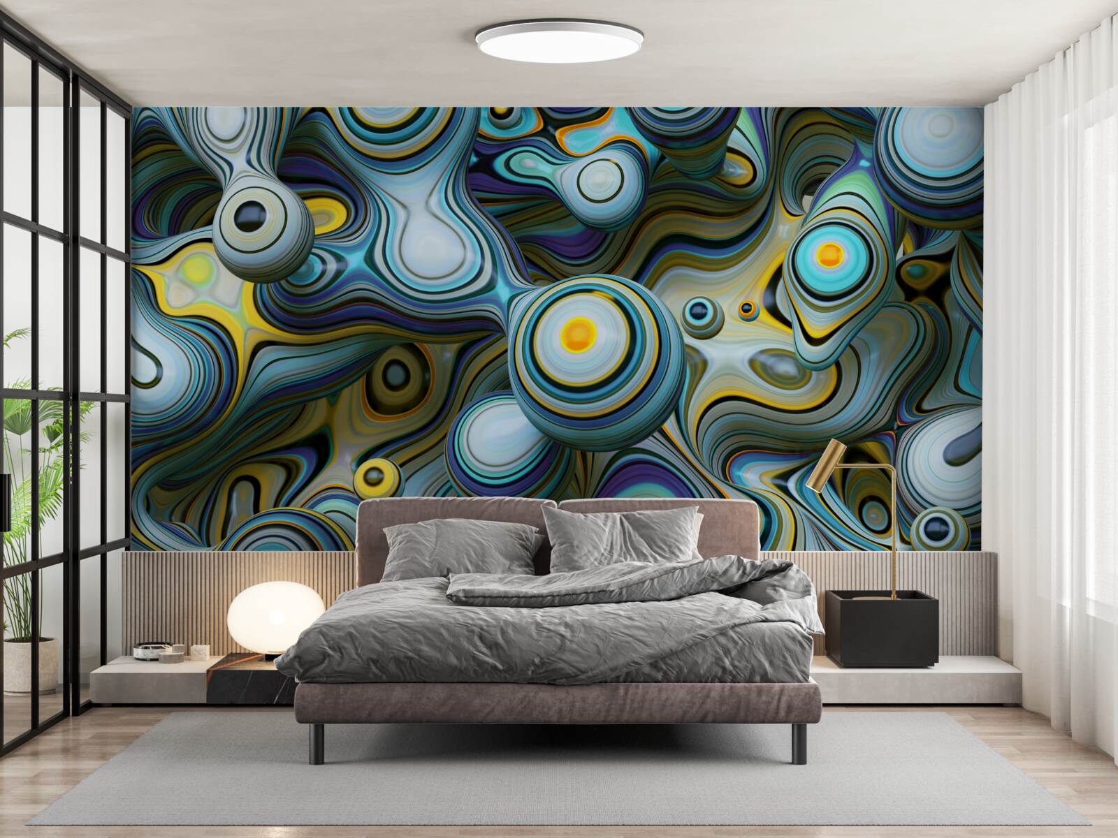 Fototapeta abstrakcyjne obrazy kulek i jasnych wiązek