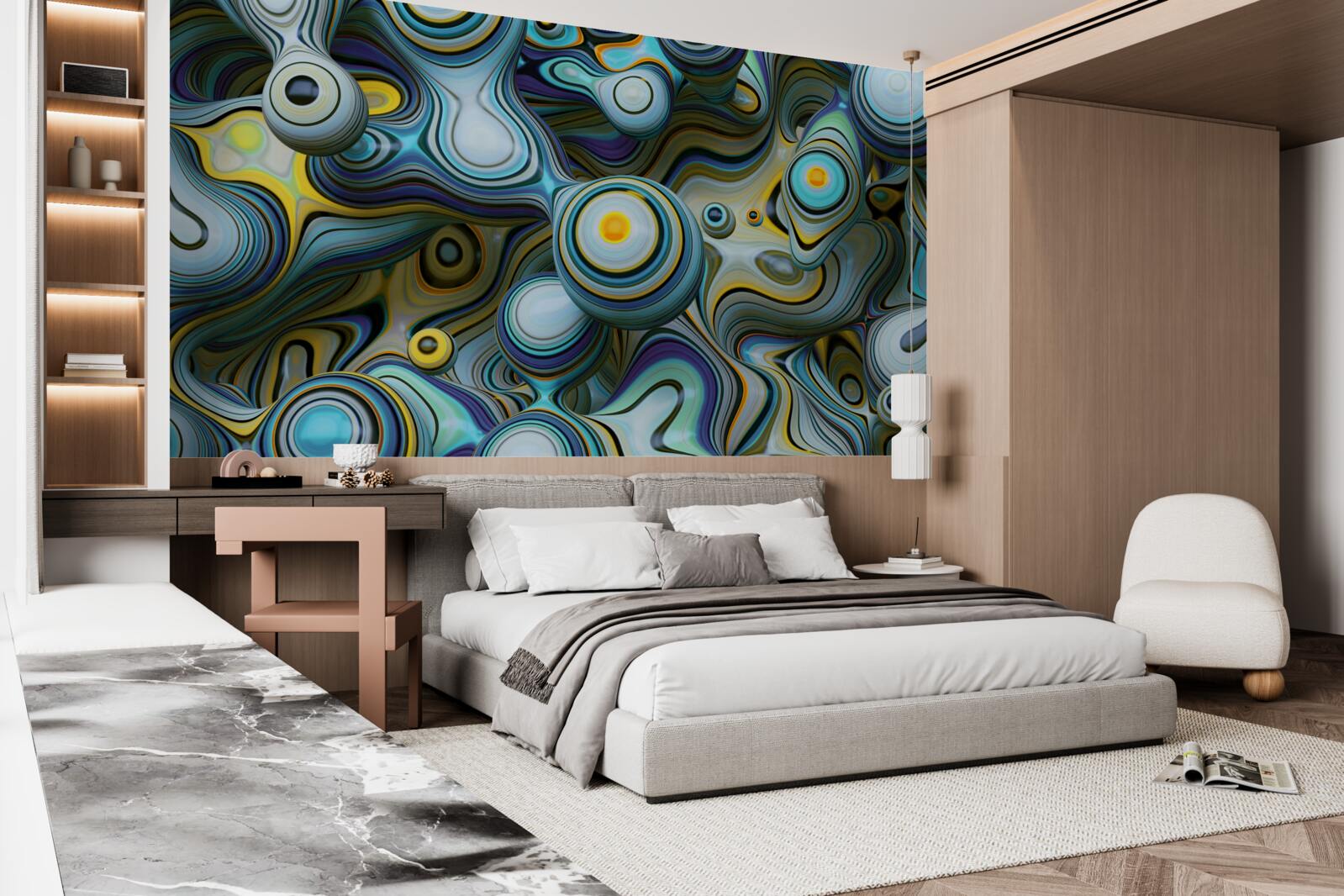 Fototapeta abstrakcyjne obrazy kulek i jasnych wiązek