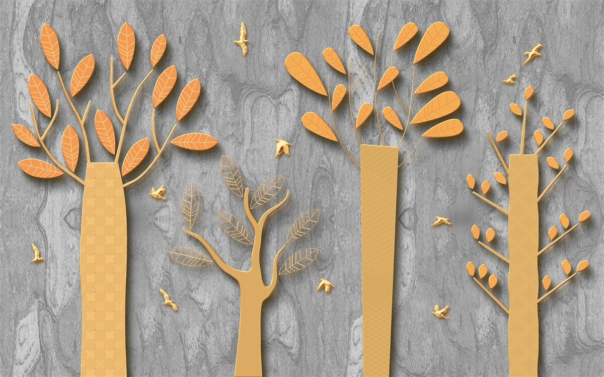 Fototapeta złota abstrakcja jesiennego lasu