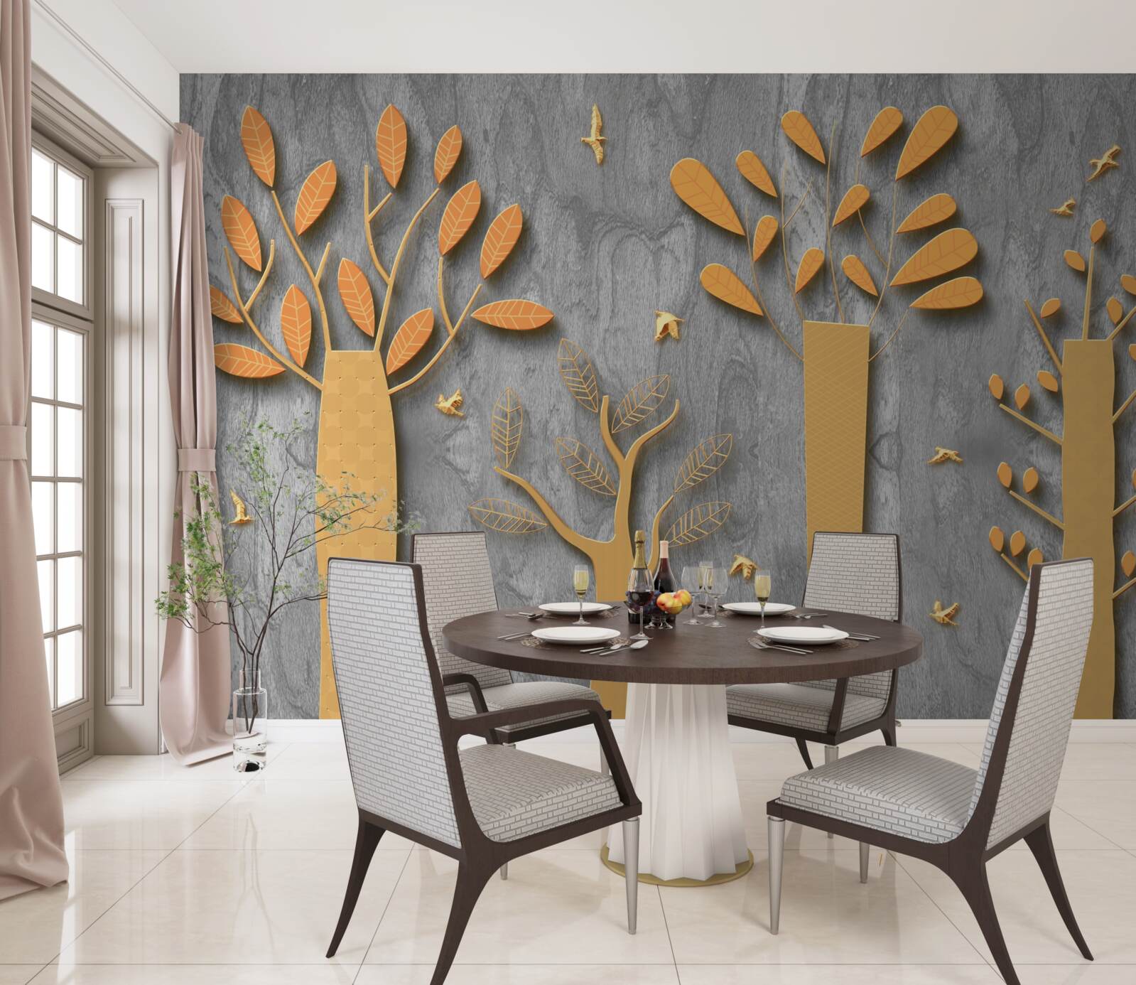 Fototapeta złota abstrakcja jesiennego lasu