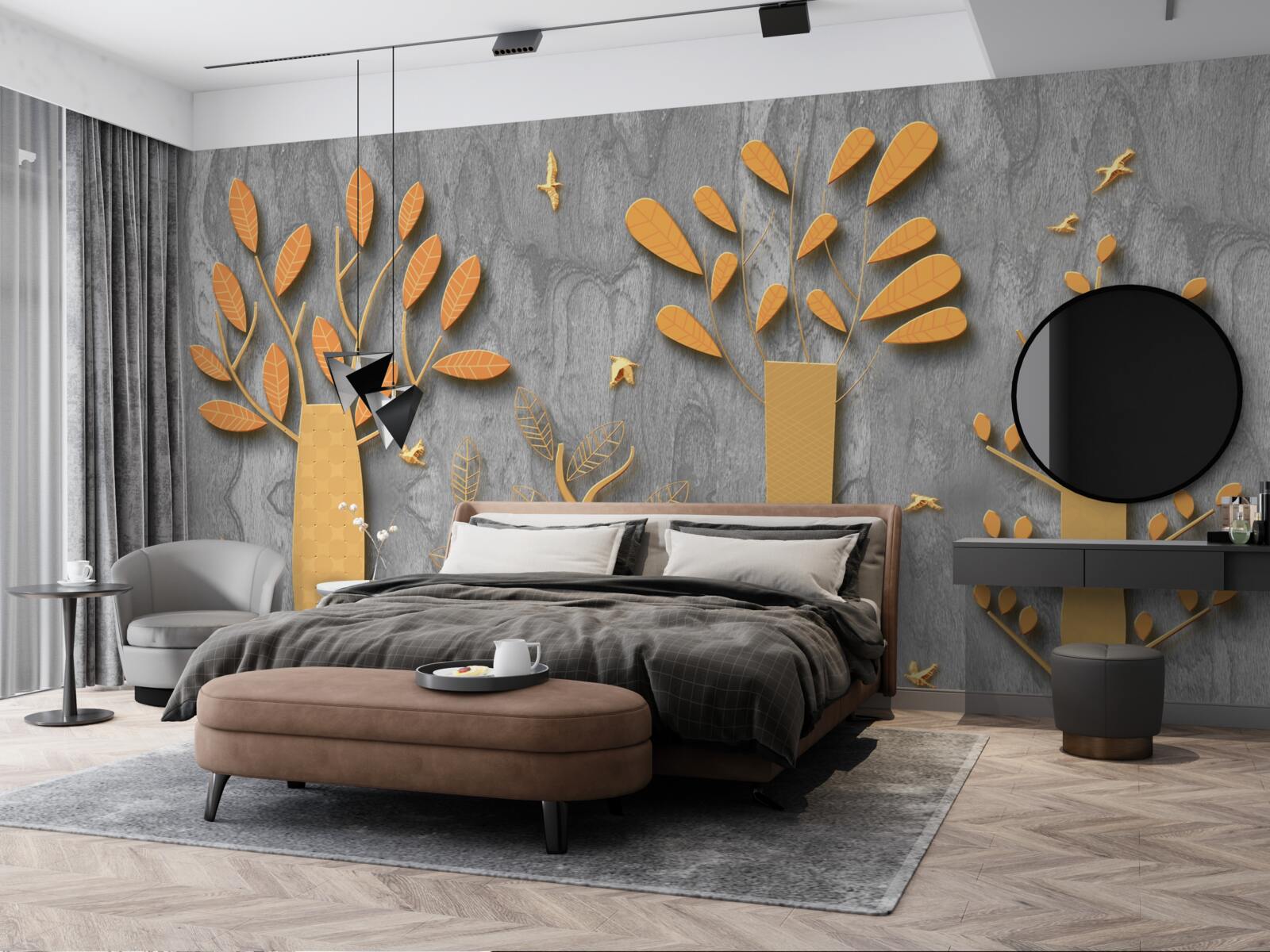 Fototapeta złota abstrakcja jesiennego lasu