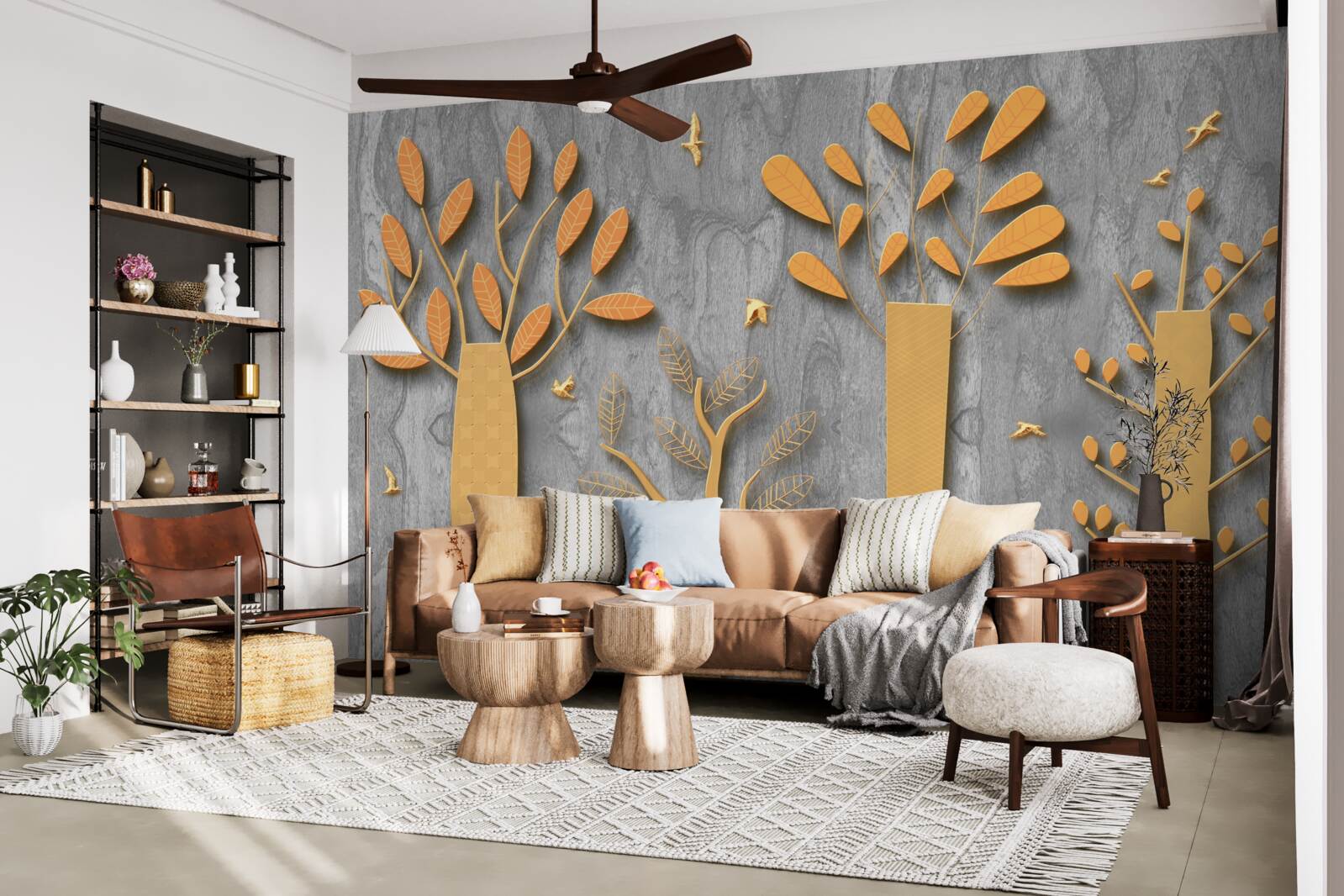 Fototapeta złota abstrakcja jesiennego lasu