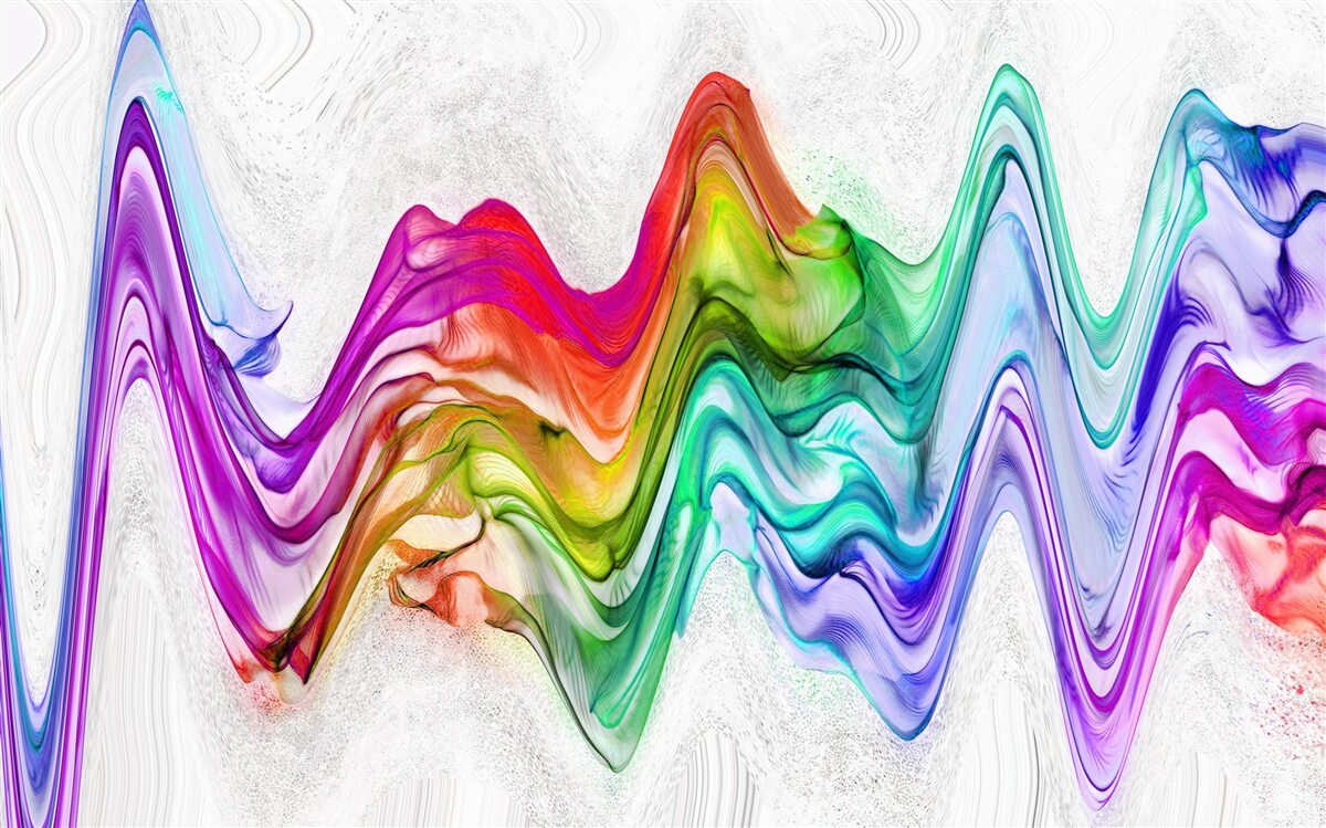 Fototapeta fala dźwiękowa połączona z jasnymi liniami