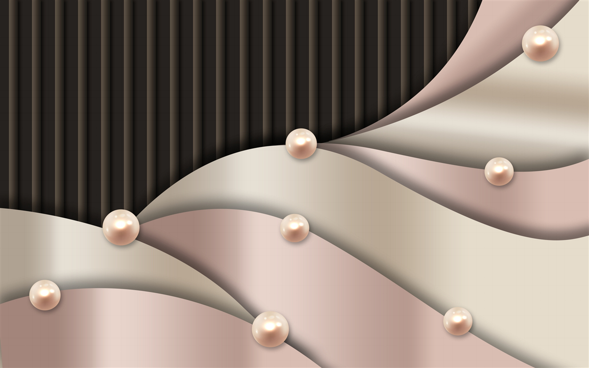 Fototapeta streszczenie złote perły na jedwabiu