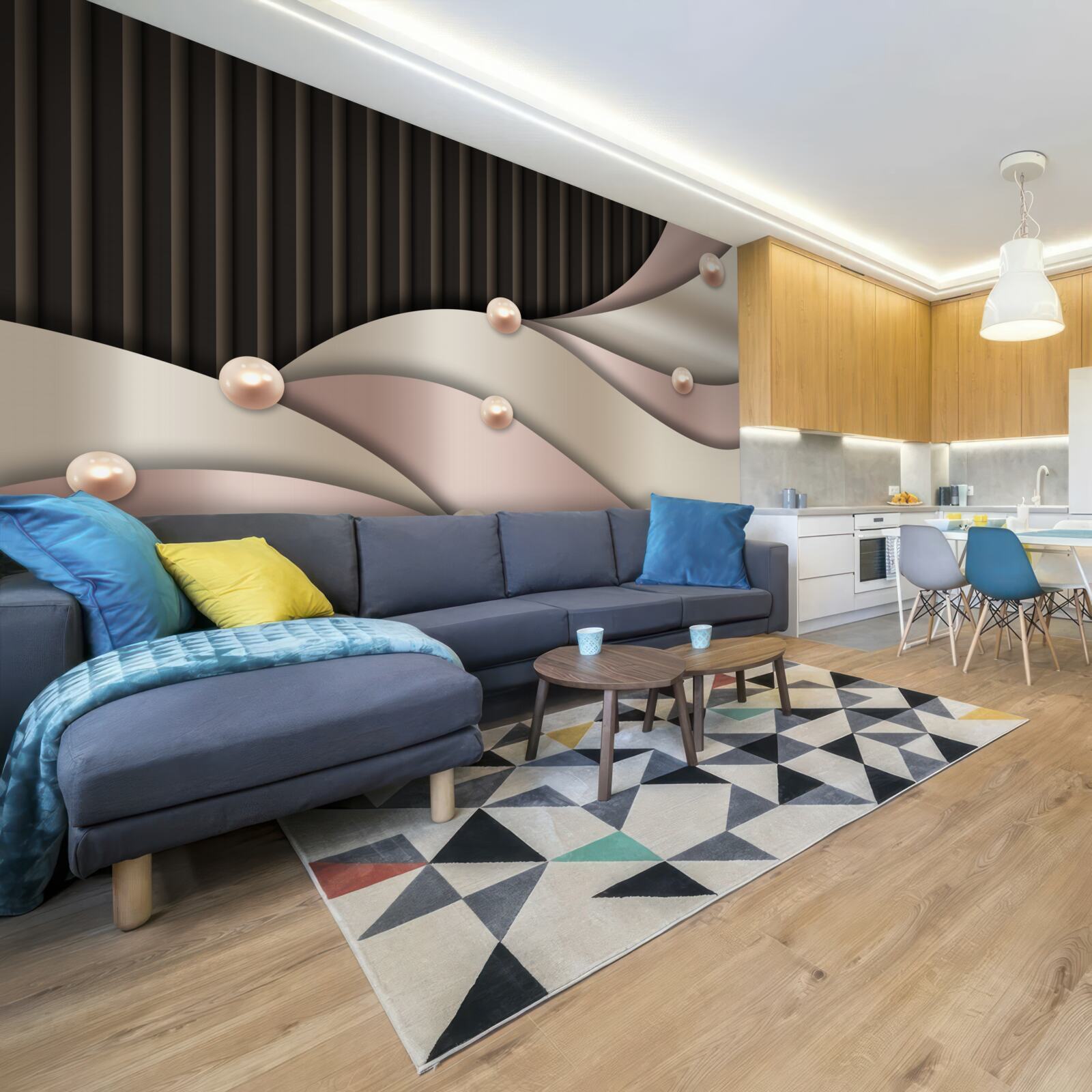 Fototapeta streszczenie złote perły na jedwabiu