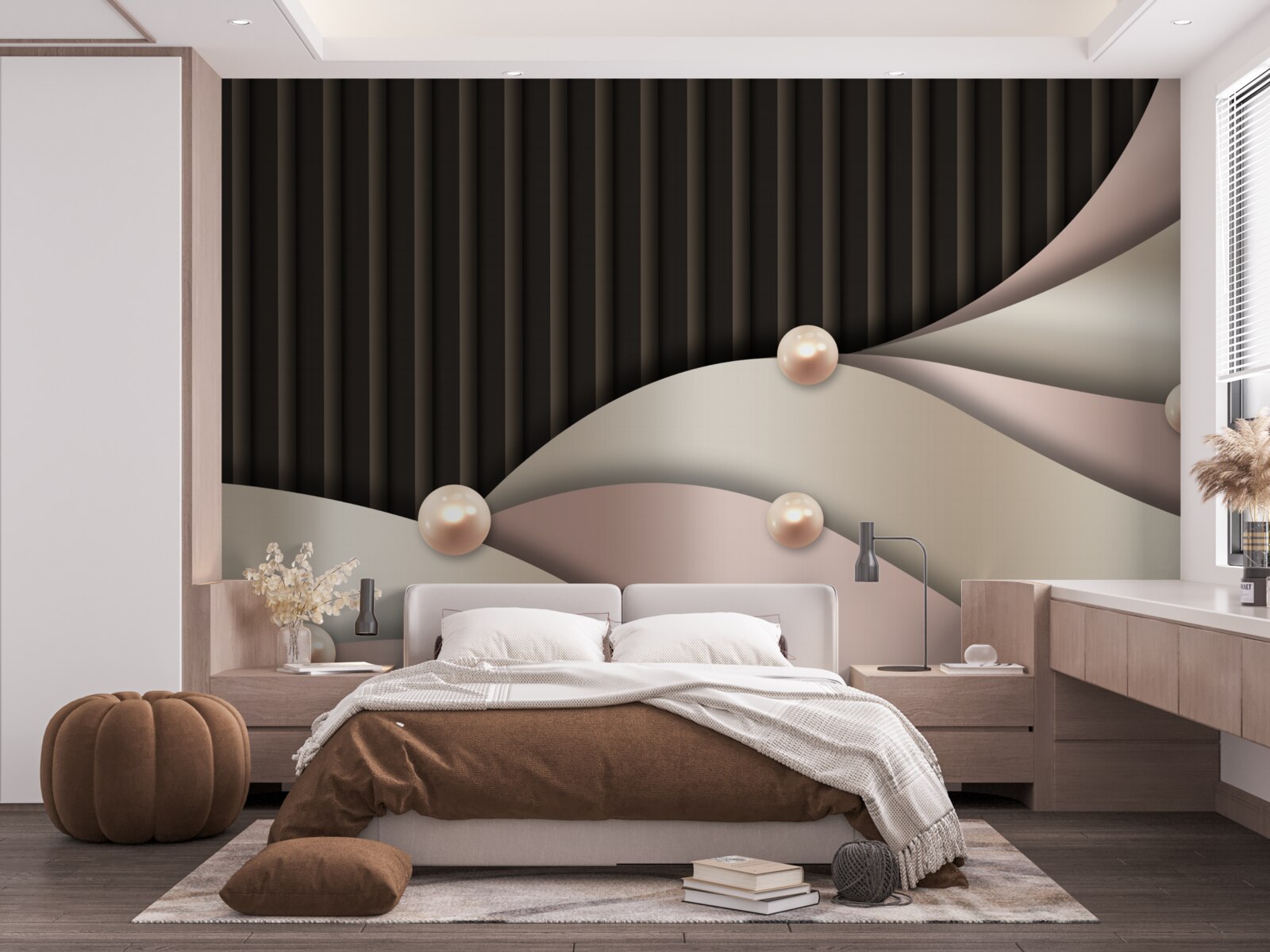 Fototapeta streszczenie złote perły na jedwabiu