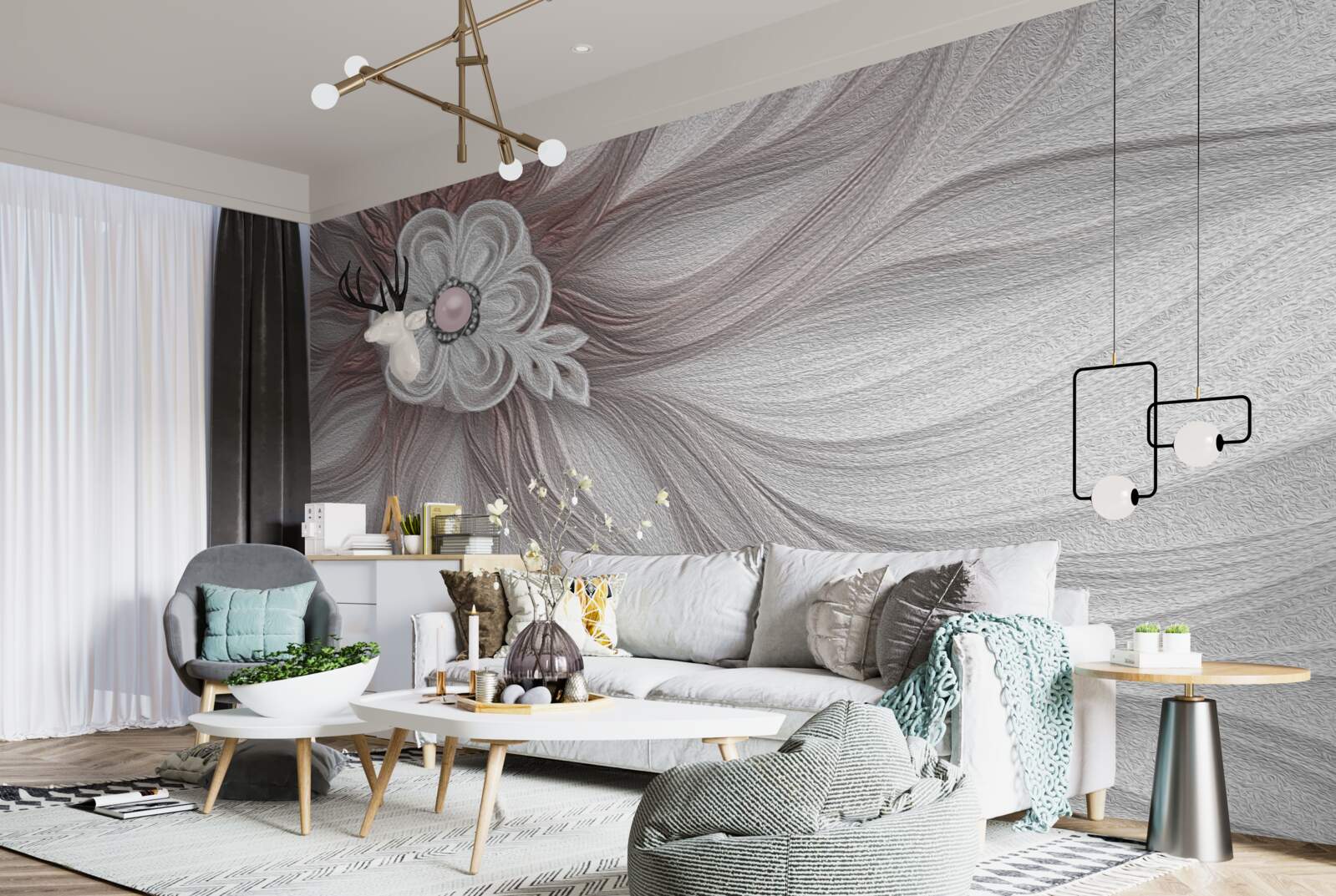 Fototapeta Środek białego kwiatu ozdobiony jest perłami