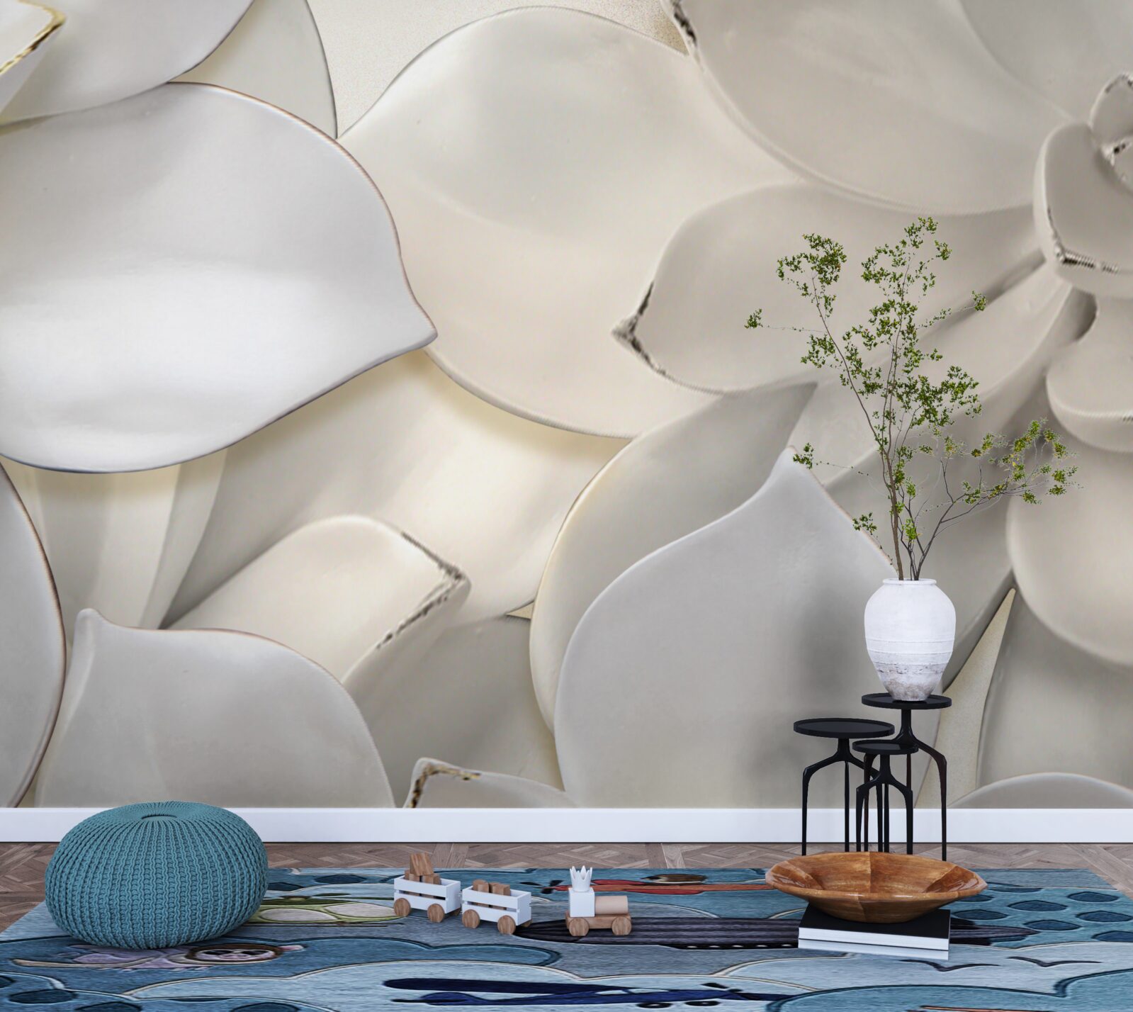 Fototapeta kwiaty białe jak porcelana