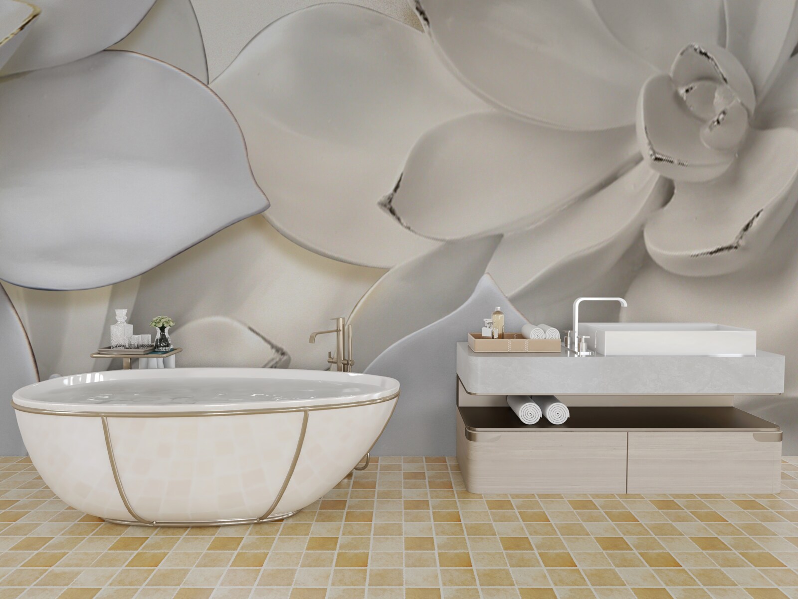 Fototapeta kwiaty białe jak porcelana