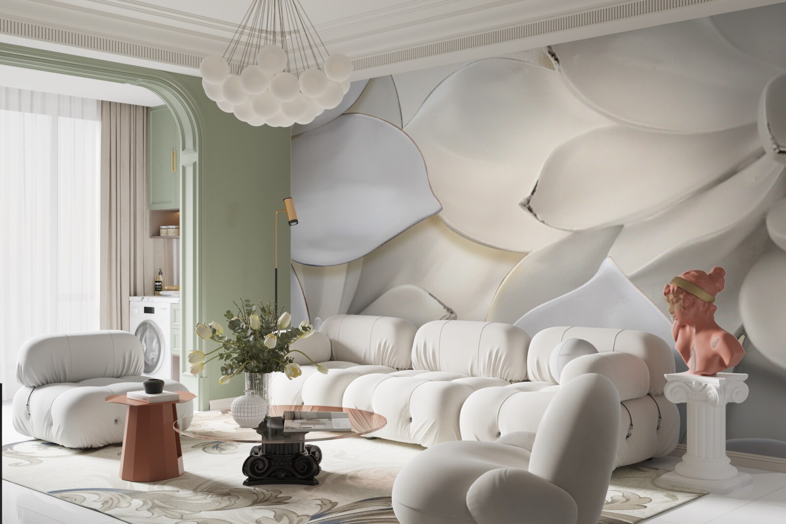 Fototapeta kwiaty białe jak porcelana