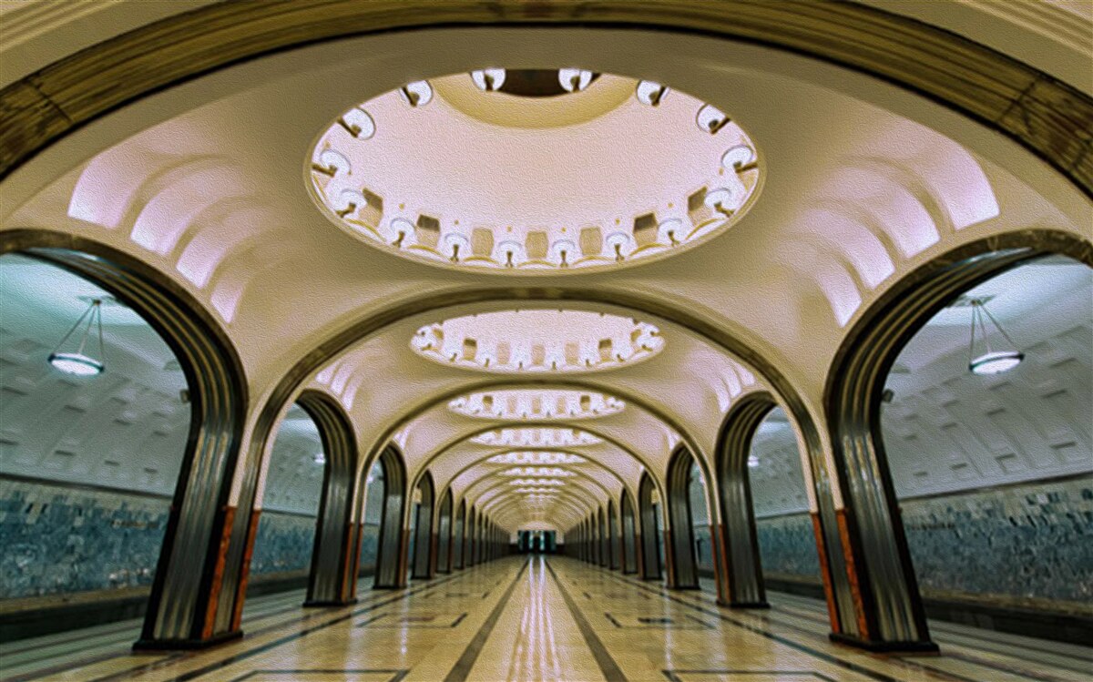 Fototapeta wizualne przedstawienie tunelu metra