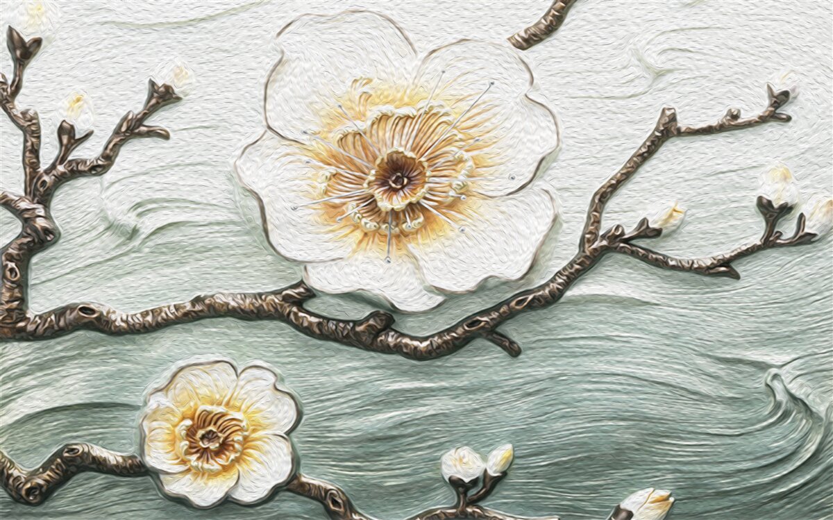 Fototapeta wiatr kołysze pąki białej magnolii