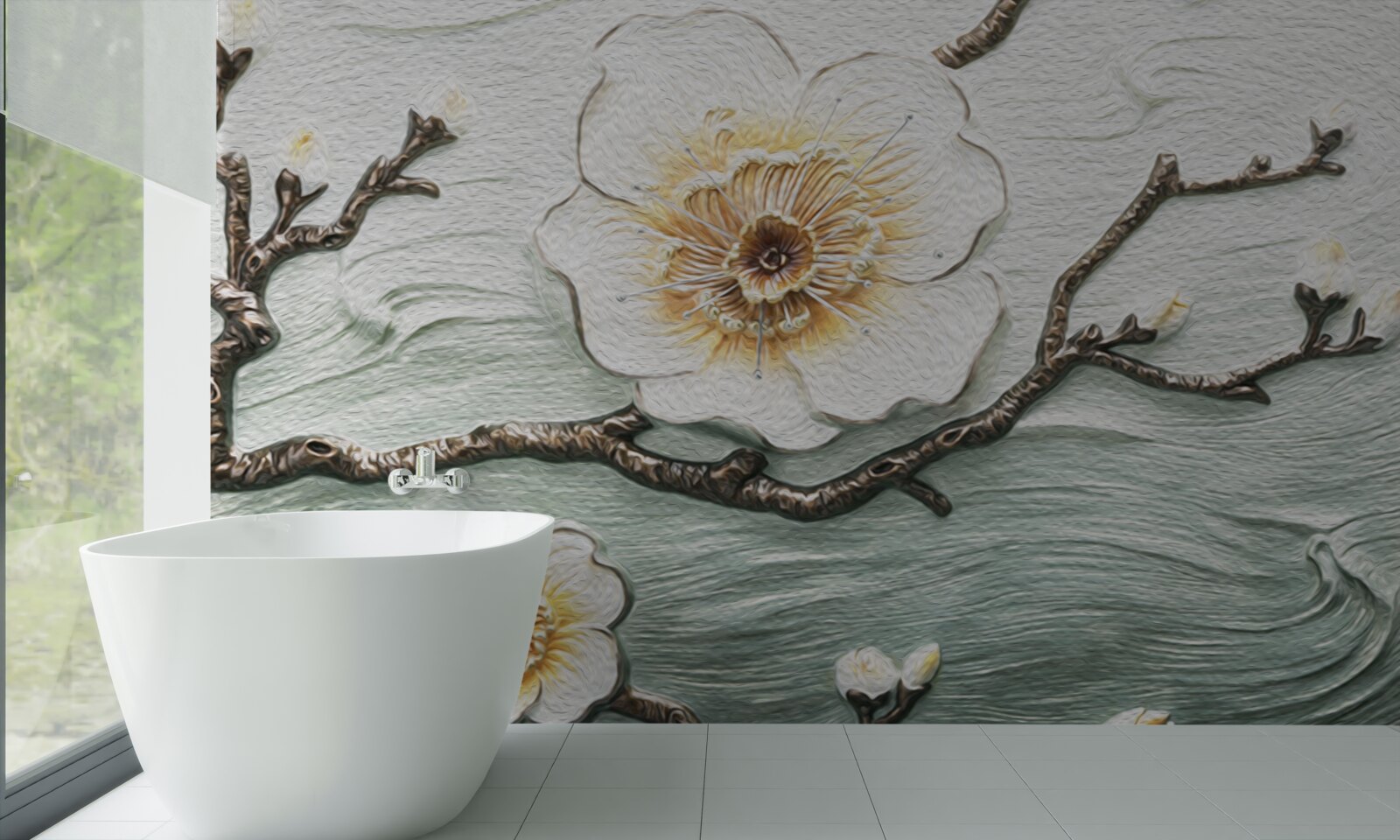 Fototapeta wiatr kołysze pąki białej magnolii