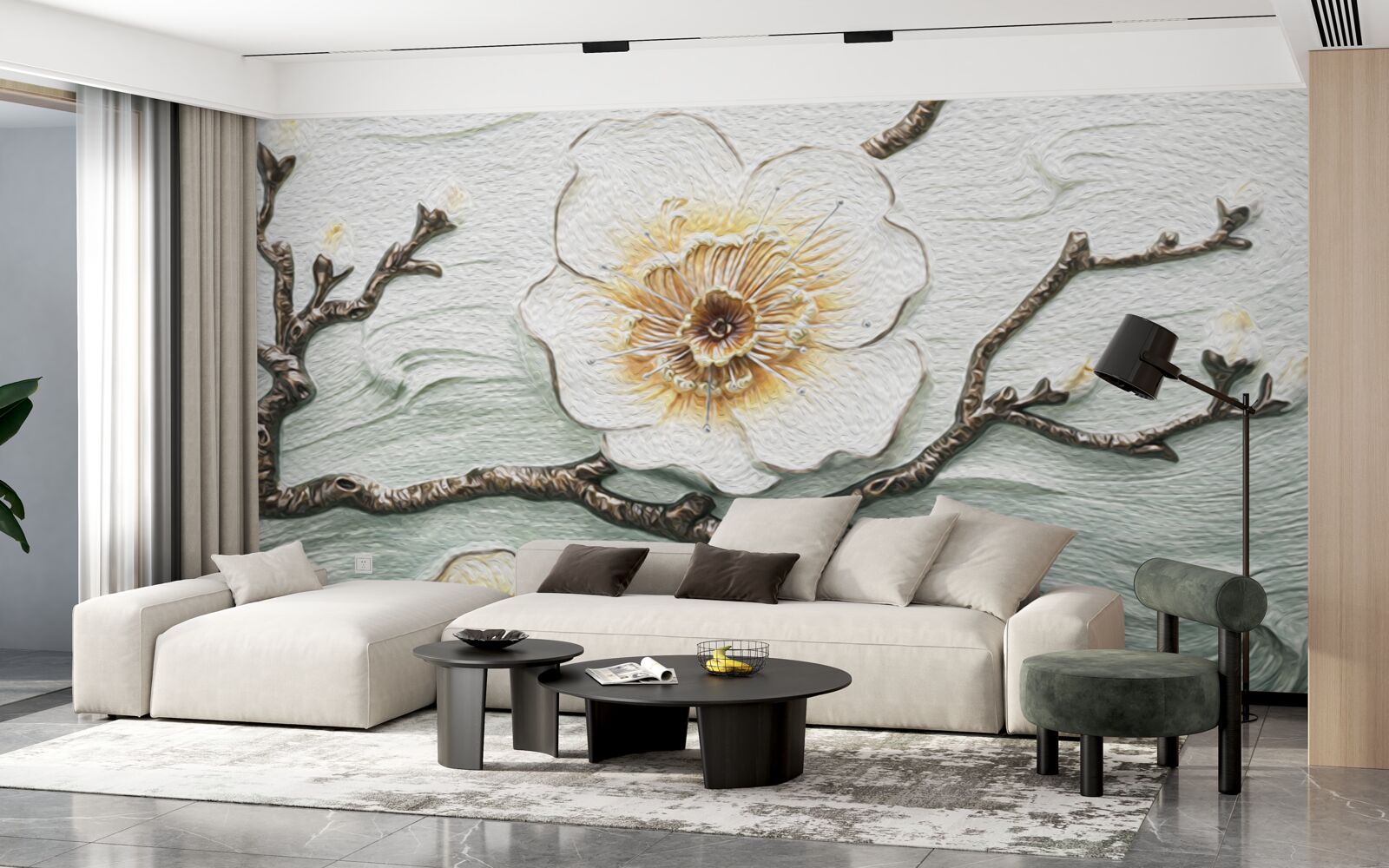 Fototapeta wiatr kołysze pąki białej magnolii