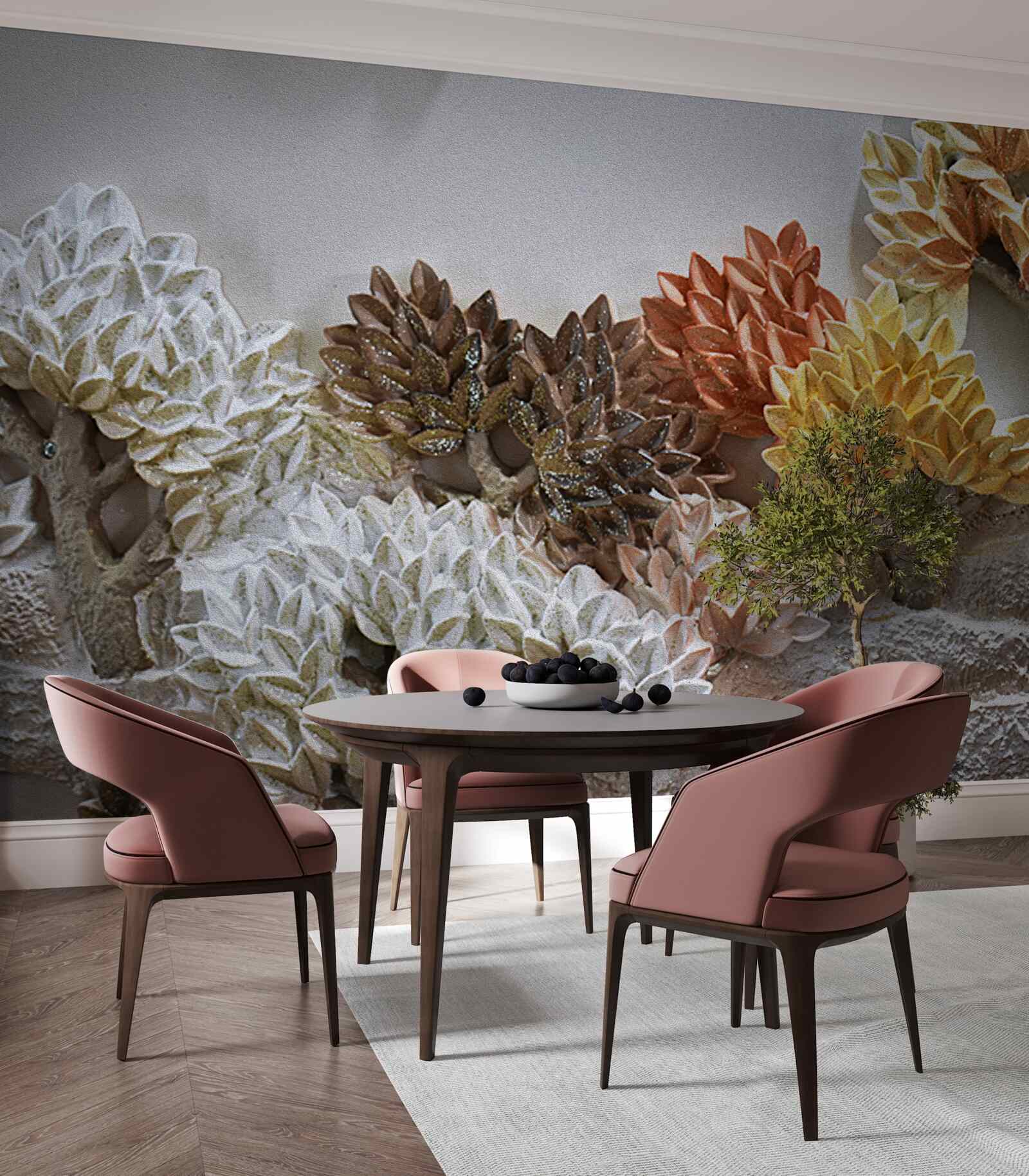 Fototapeta odcienie łóżka przywodzą na myśl jesień w zimnym lesie