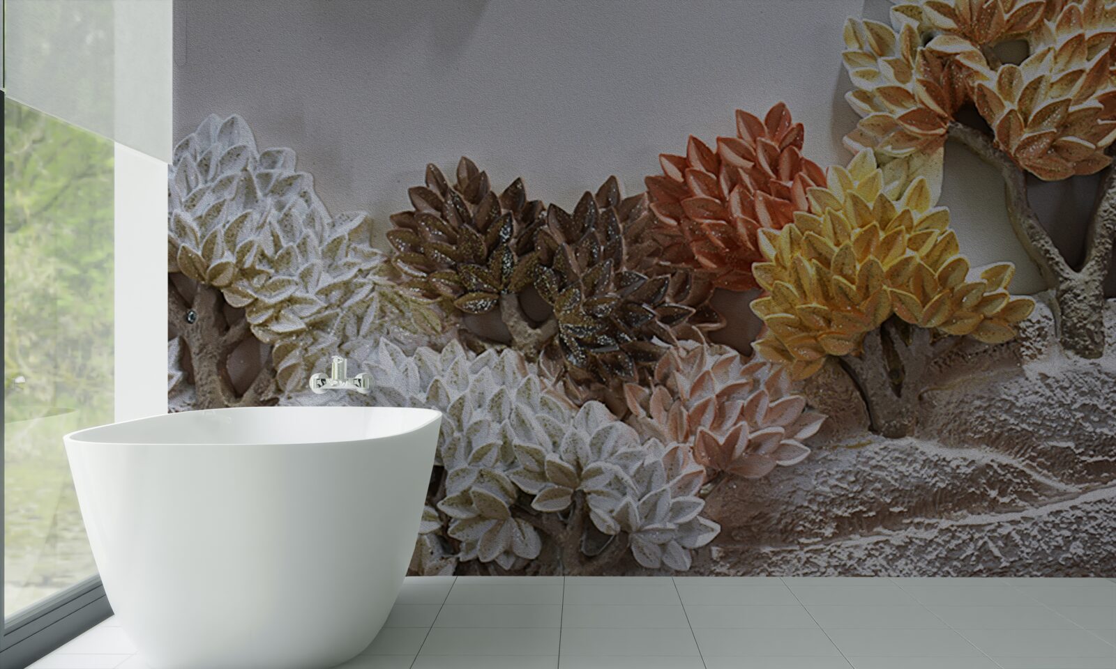 Fototapeta odcienie łóżka przywodzą na myśl jesień w zimnym lesie