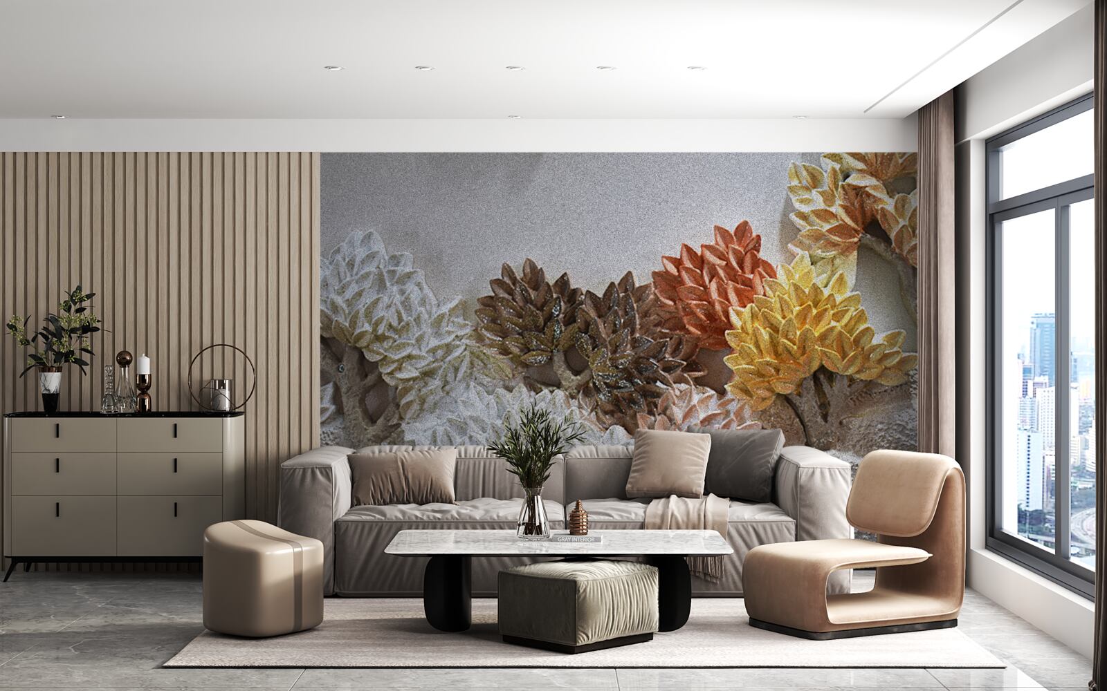 Fototapeta odcienie łóżka przywodzą na myśl jesień w zimnym lesie