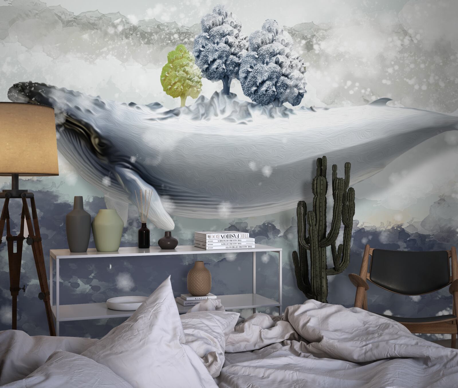 Fototapeta wieloryb albinos w lodowatym morzu