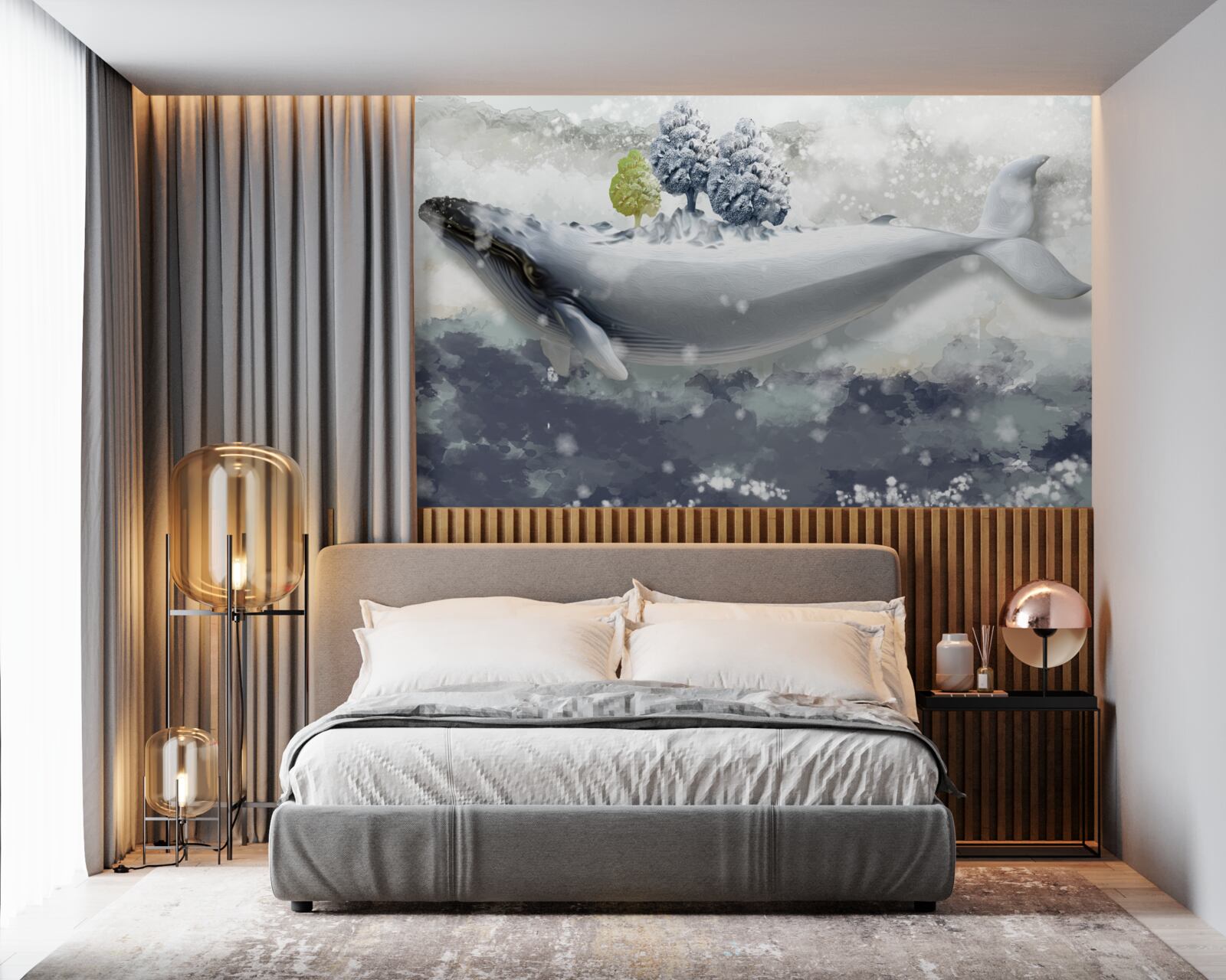 Fototapeta wieloryb albinos w lodowatym morzu