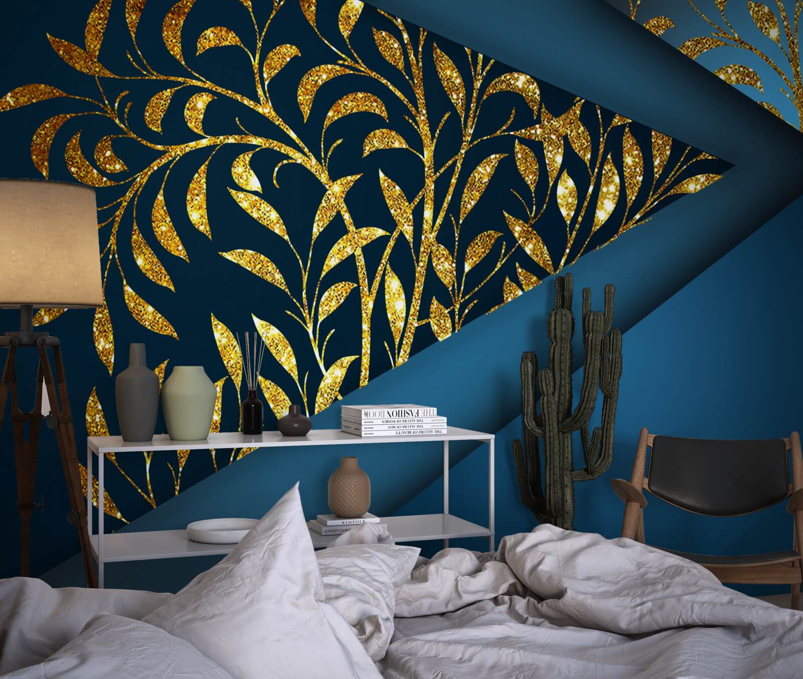 Fototapeta pszenica lśni złociście pod nocnym niebem