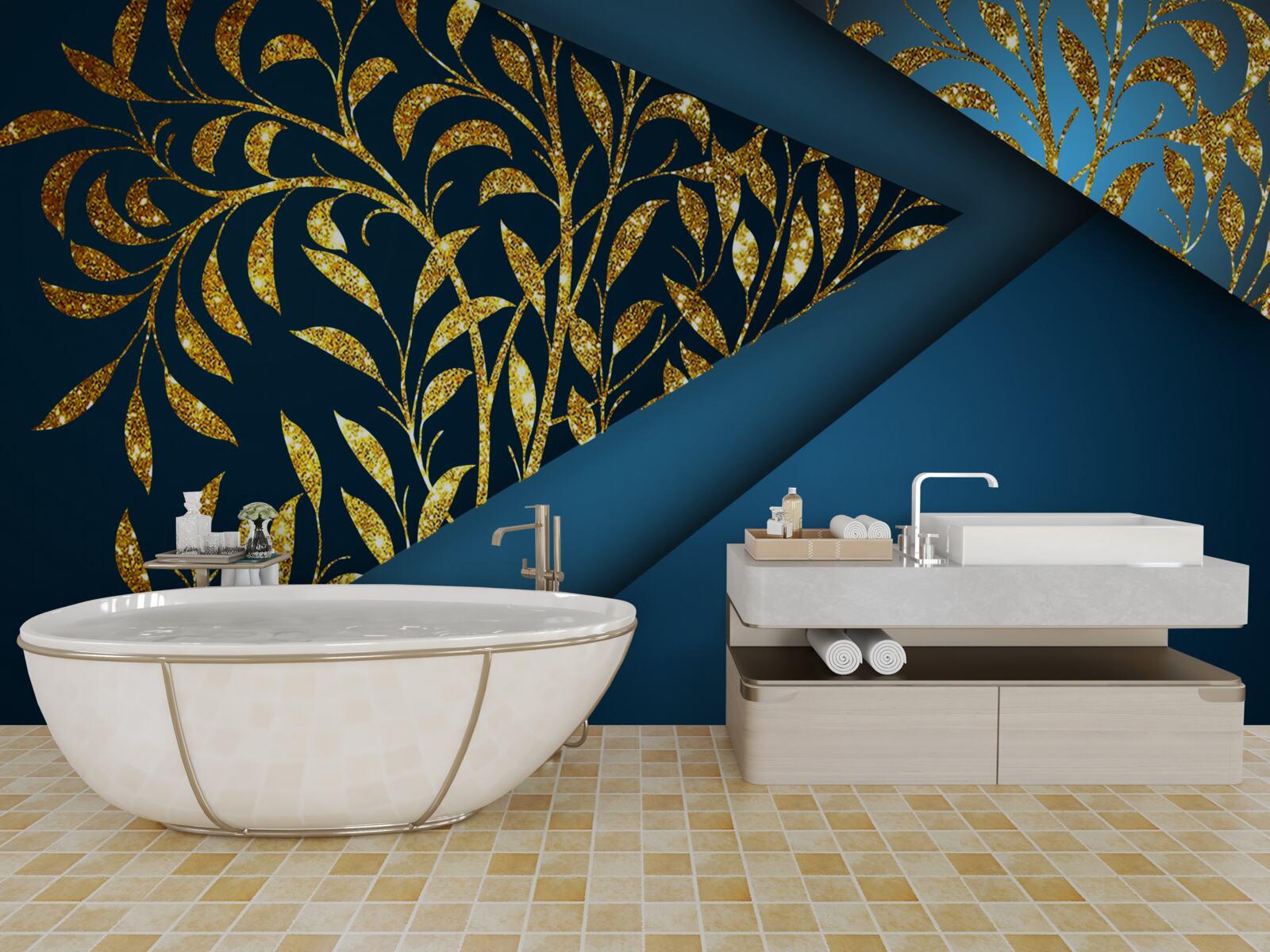 Fototapeta pszenica lśni złociście pod nocnym niebem