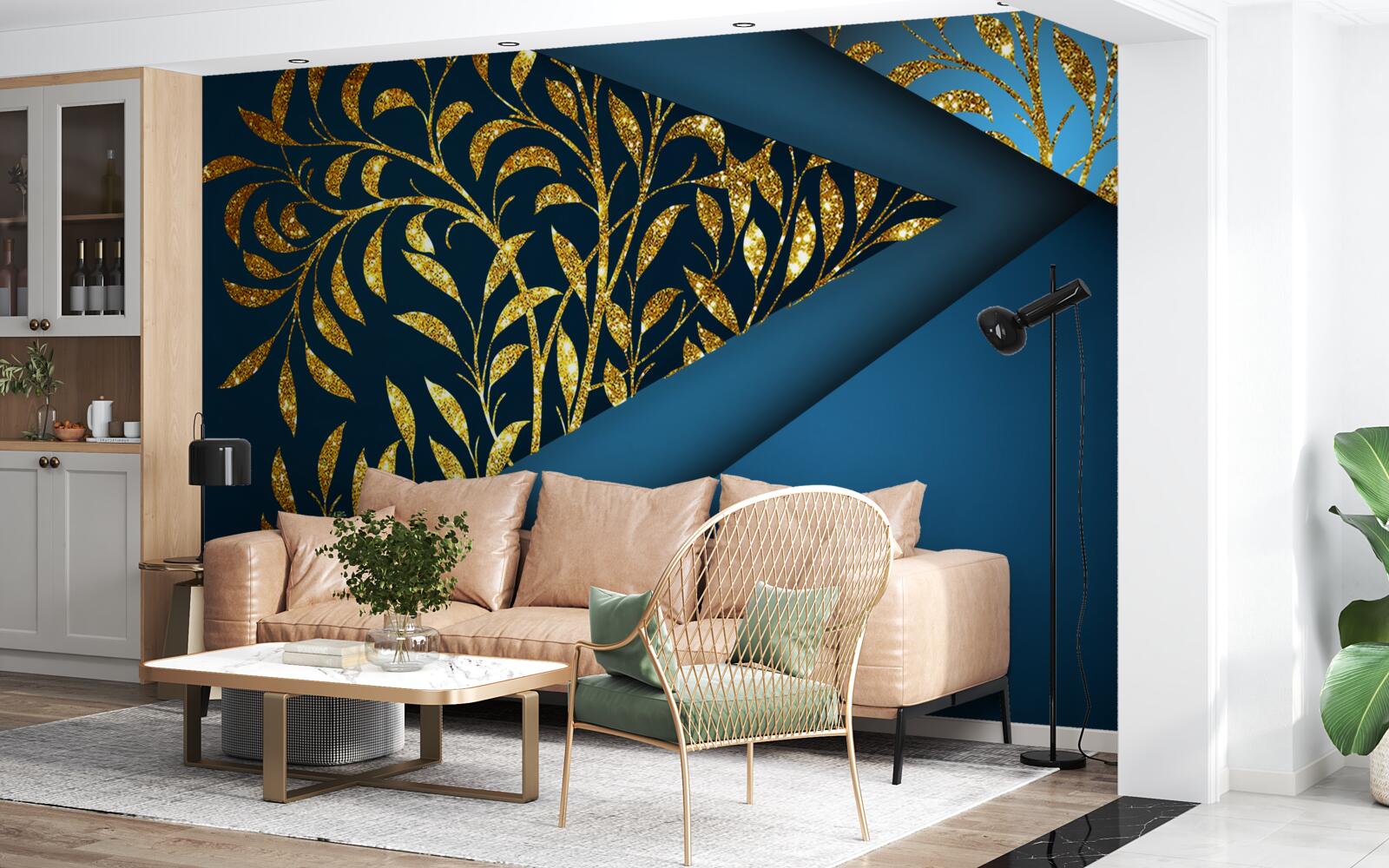 Fototapeta pszenica lśni złociście pod nocnym niebem