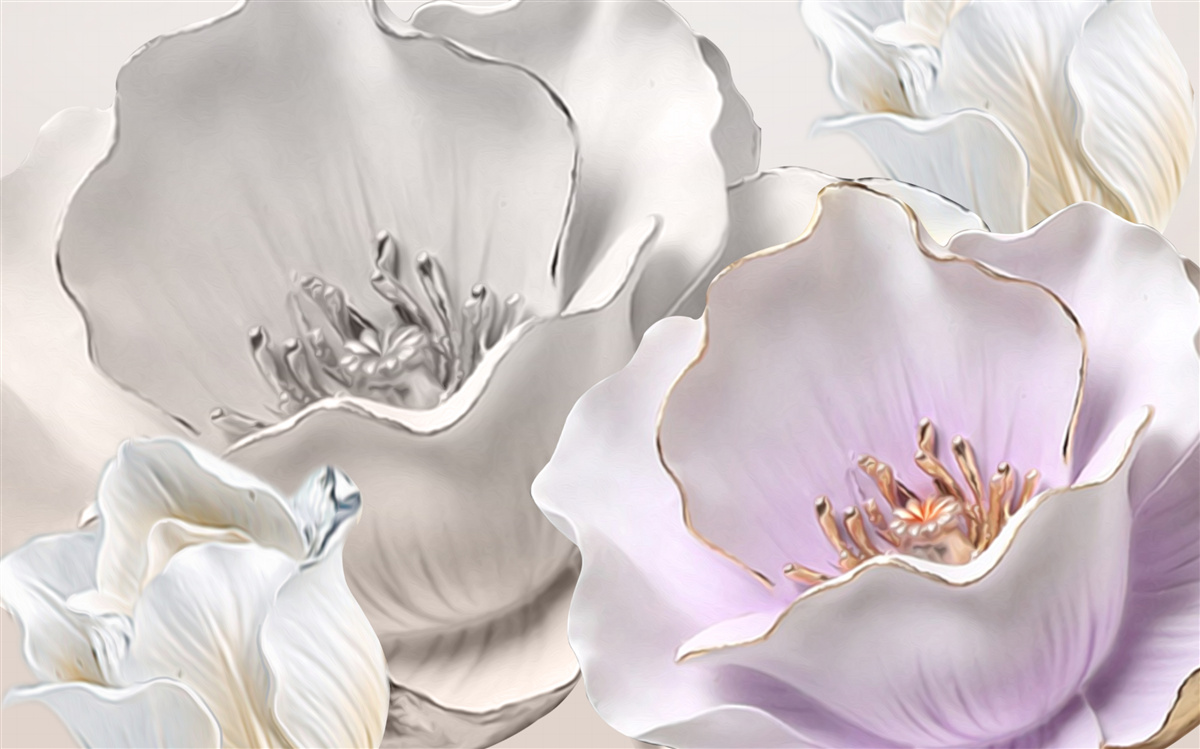 Fototapeta kwiaty pełne wdzięku i białe jak porcelana